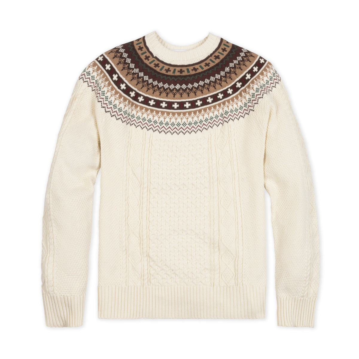 Organic Fair Isle Cable Sweater
