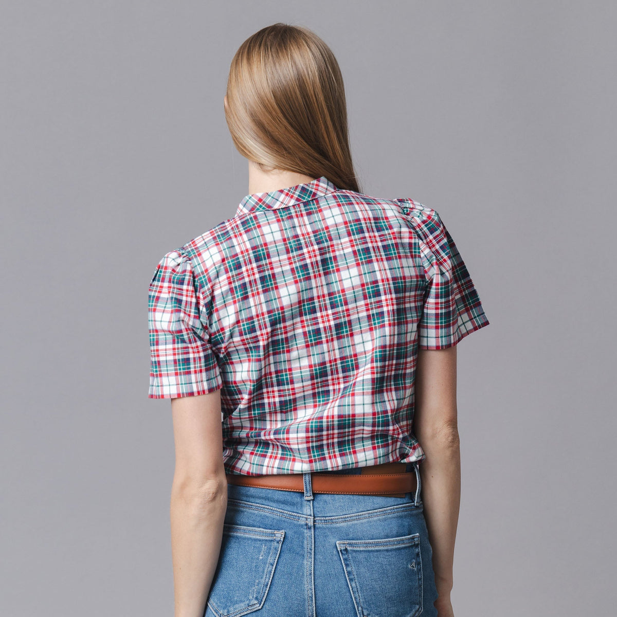 Organic Puff Sleeve Bow Neck Top
