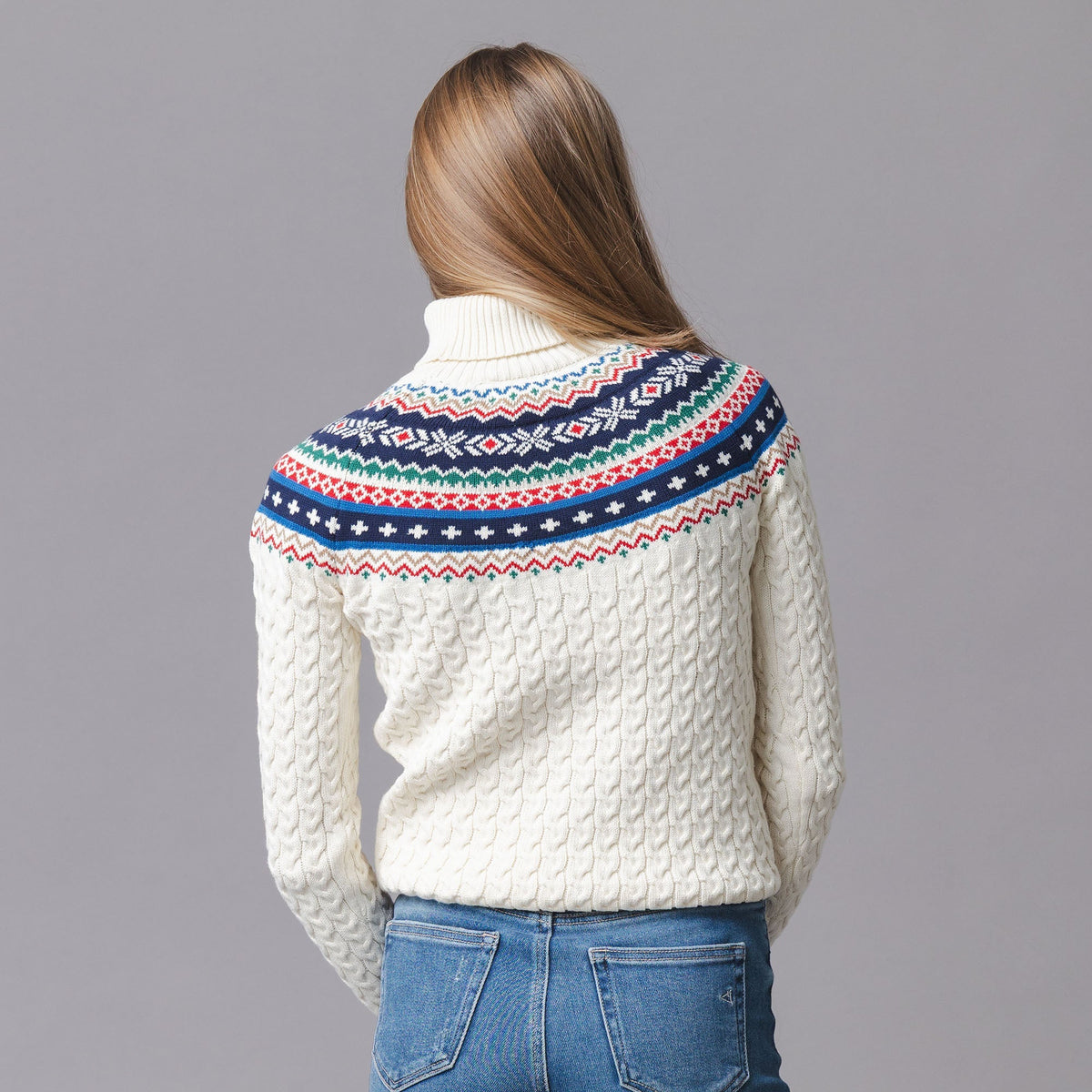 Organic Fair Isle Cable Sweater