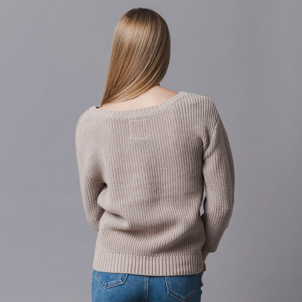 Organic Boatneck Cable Sweater