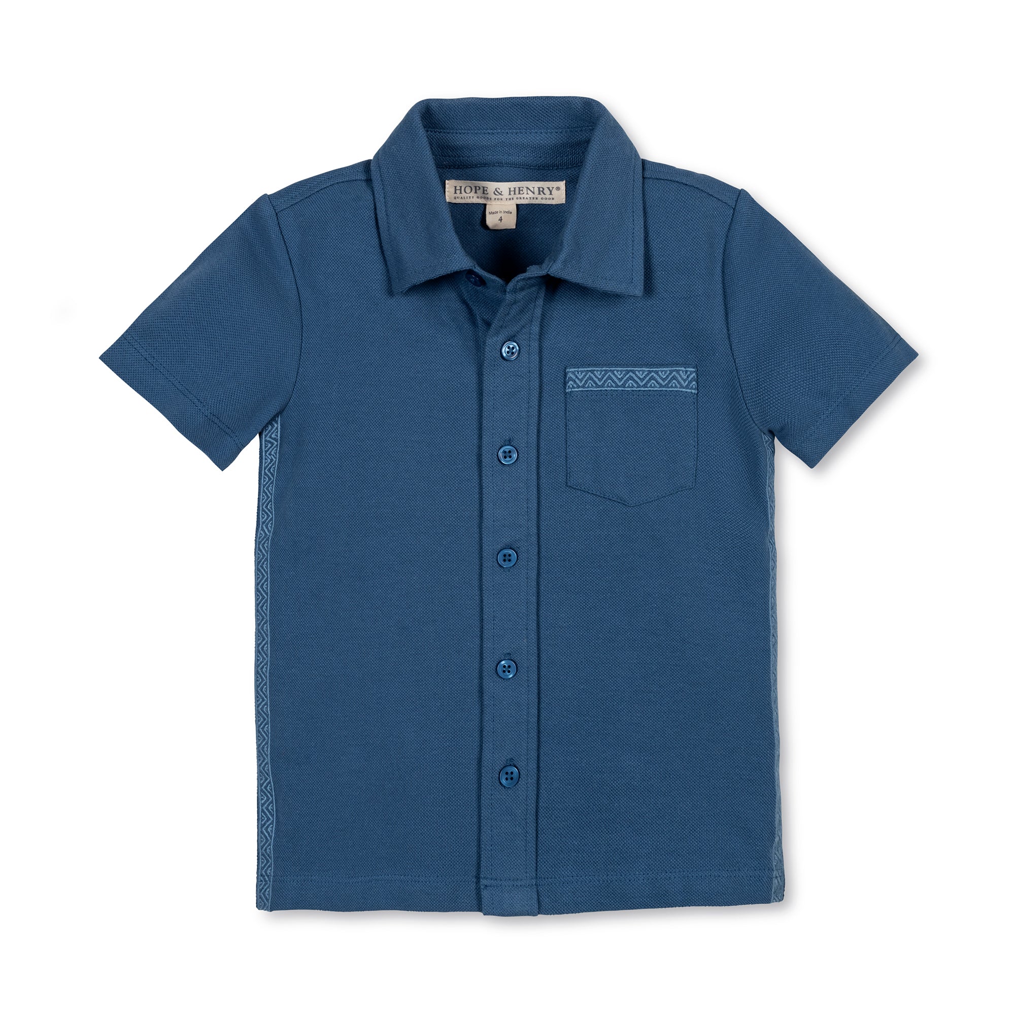 Organic Short Sleeve Pique Shirt