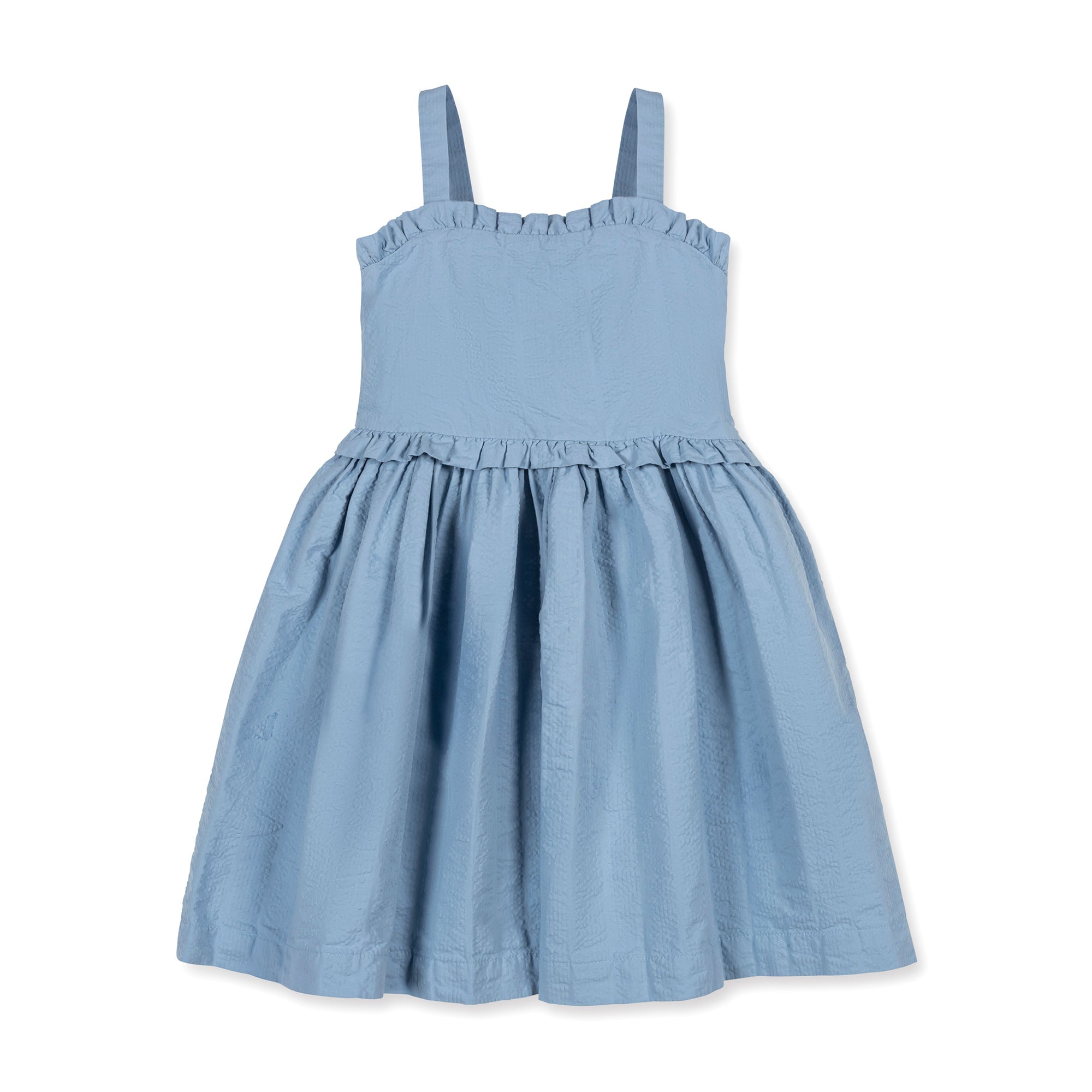Organic Ruffle Edge Seersucker Dress