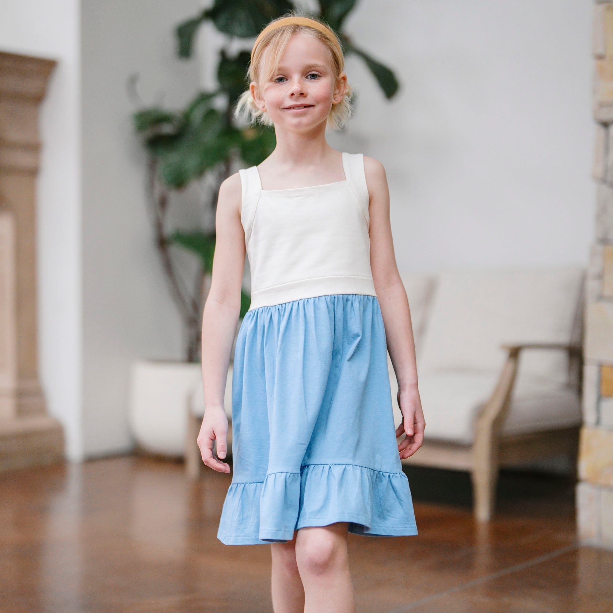 Organic Knit Tank Sundress with Flounce