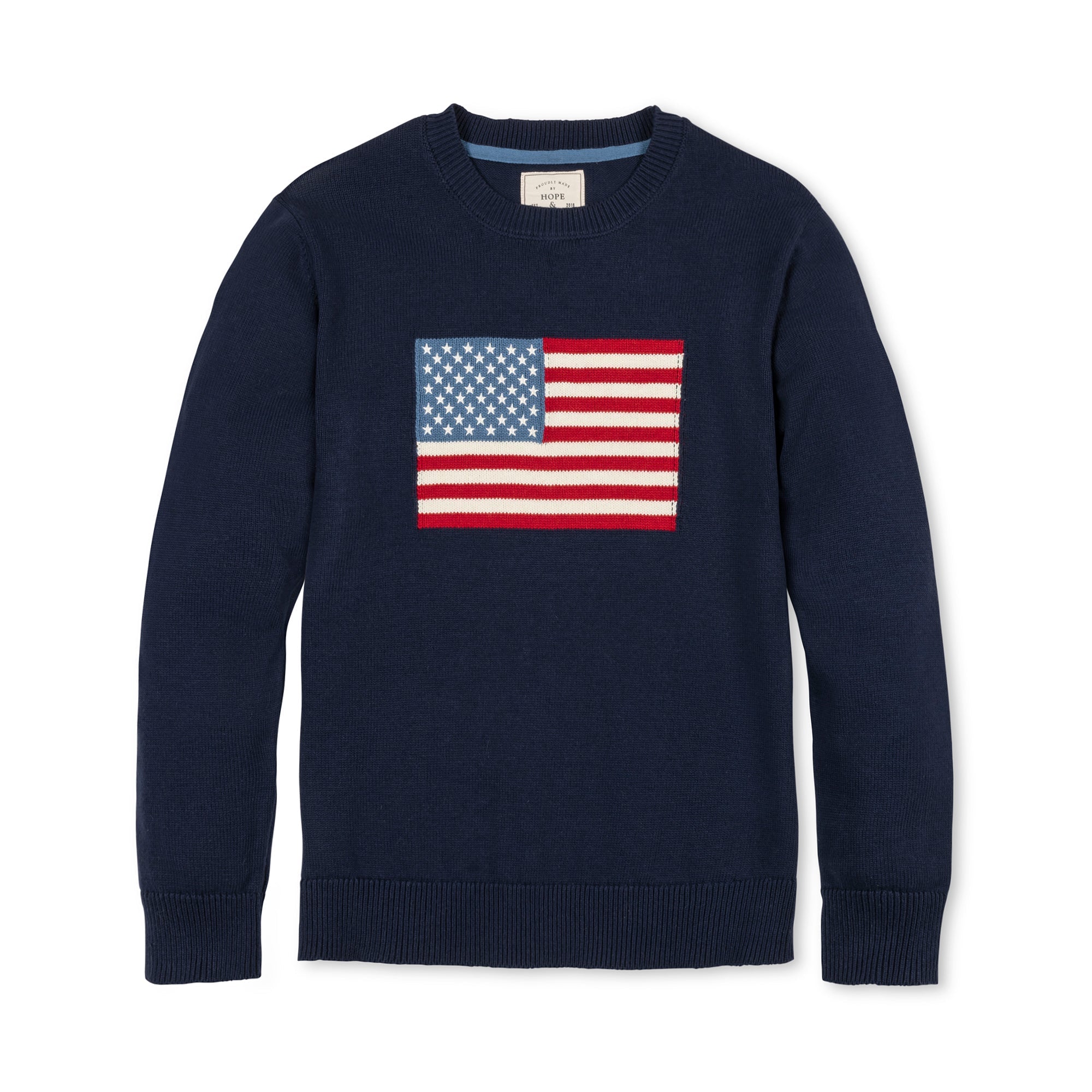 Organic Crew Neck Flag Sweater