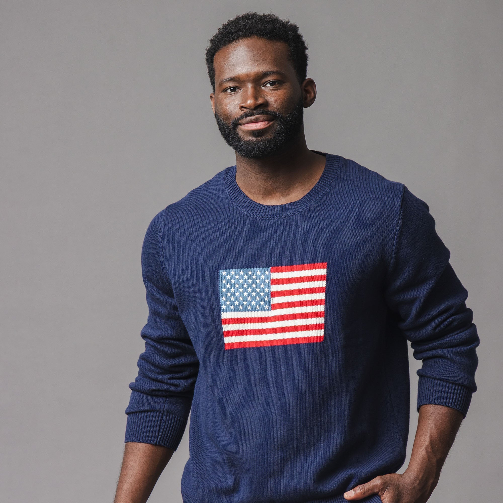 Organic Crew Neck Flag Sweater