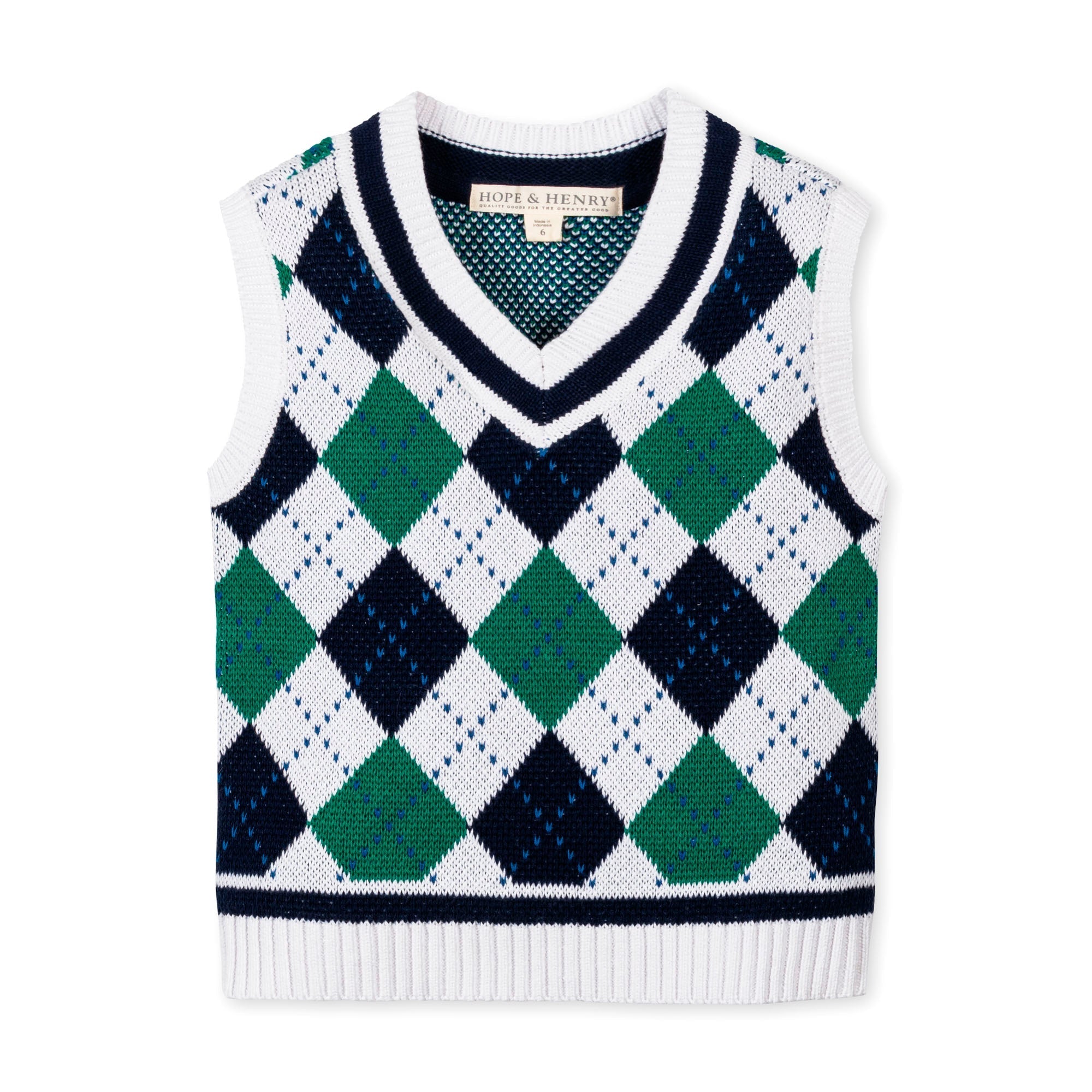 Organic Argyle Sweater Vest