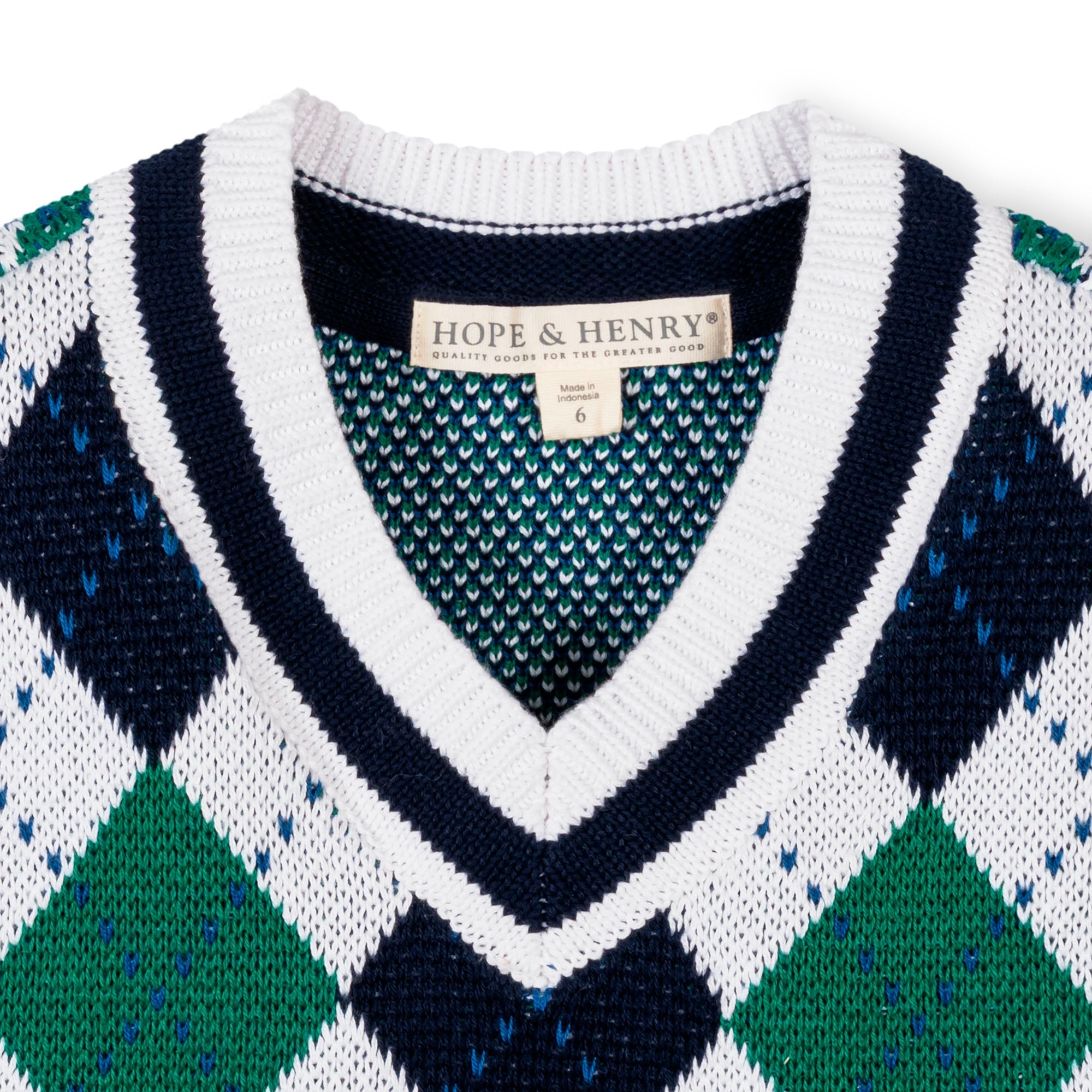 Organic Argyle Sweater Vest