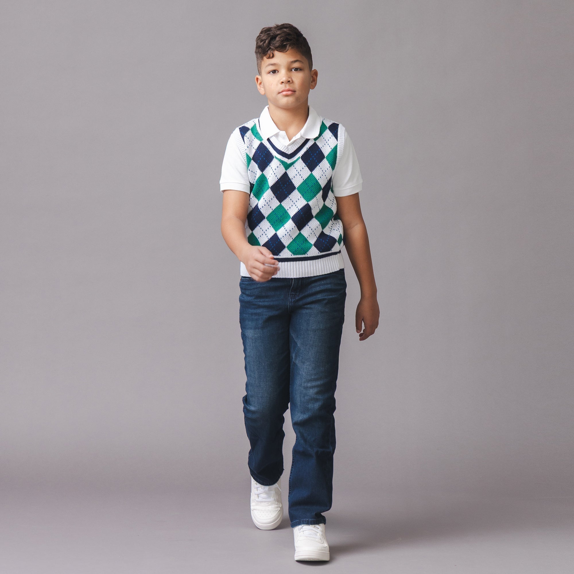 Organic Argyle Sweater Vest