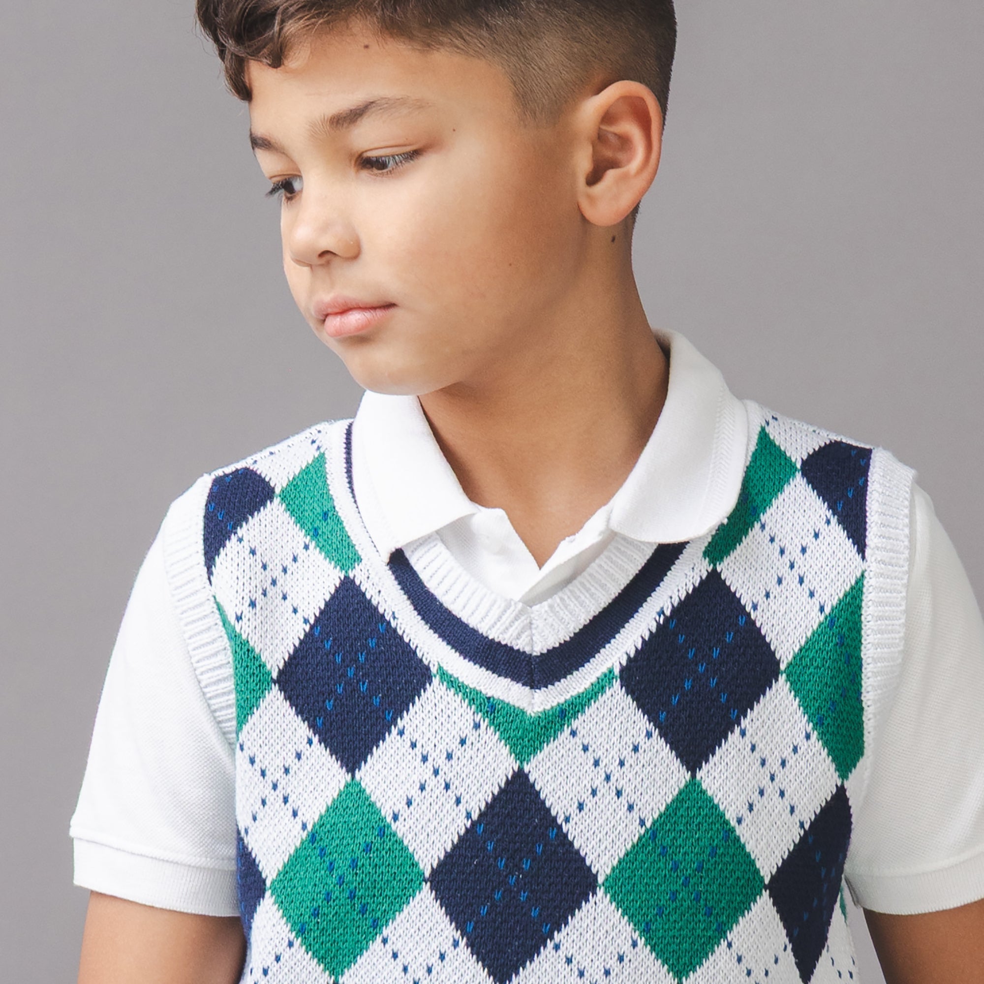 Organic Argyle Sweater Vest