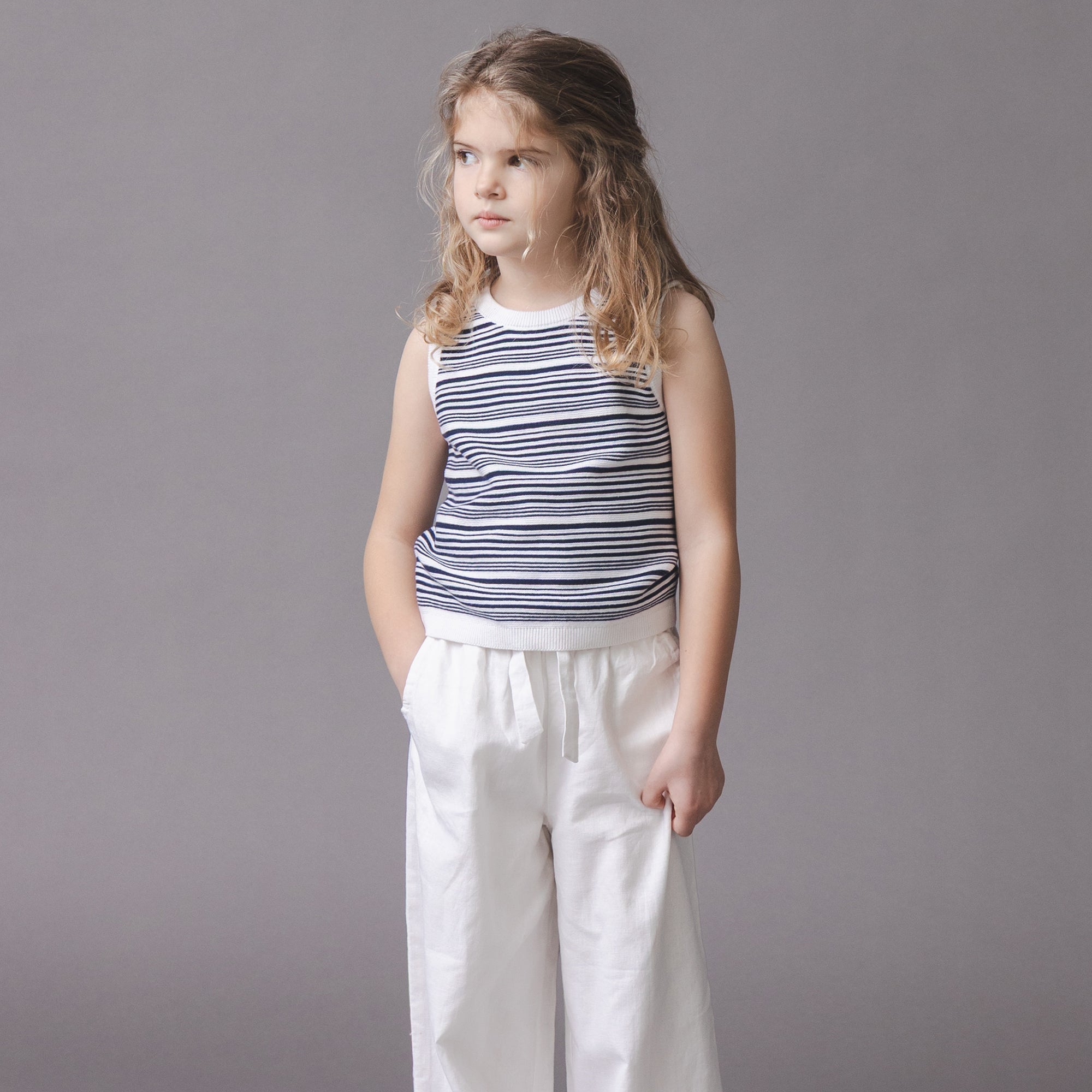 Linen Paper Bag Tie-Waist Pant