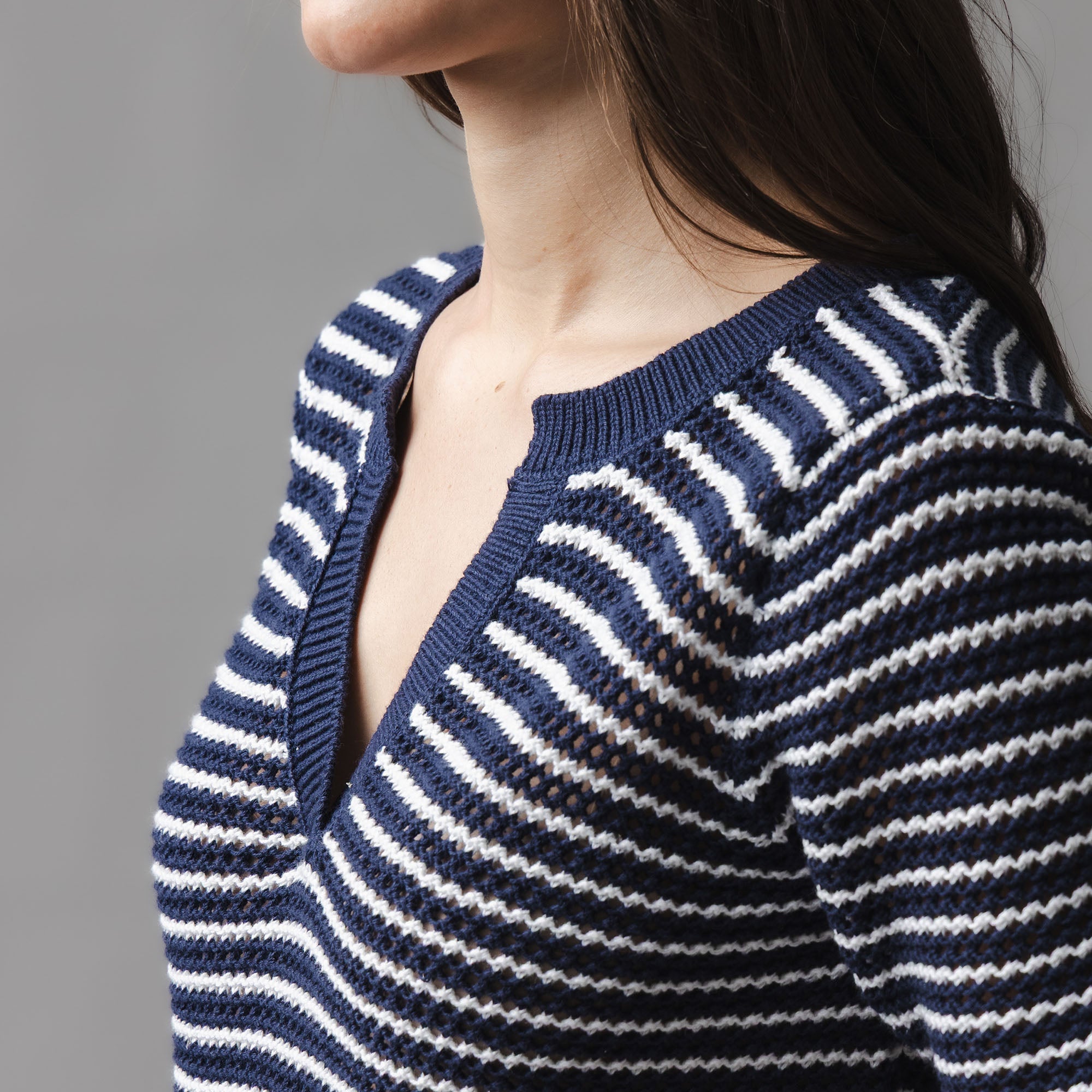 Organic V-Neck Short Sleeve Sweater