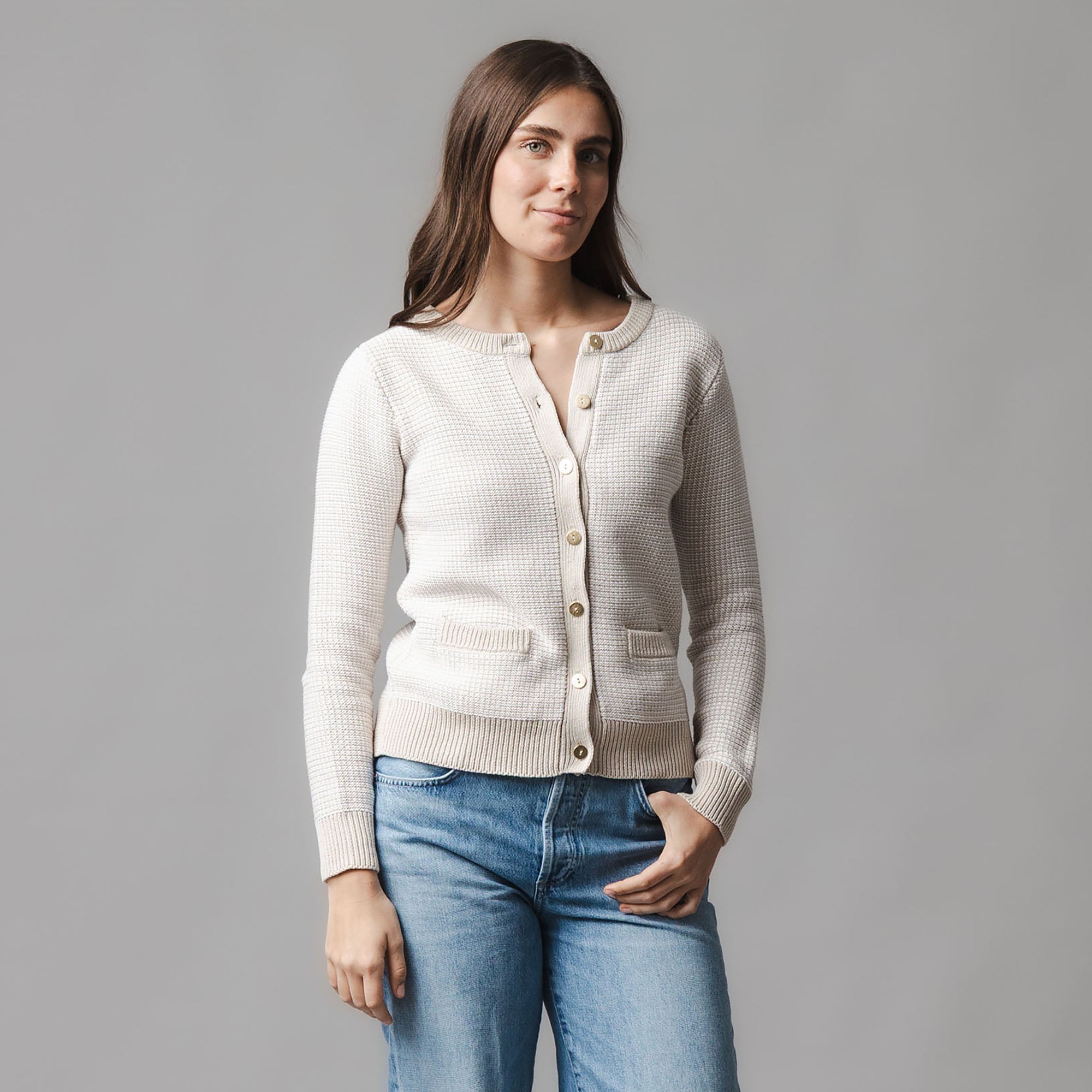 Organic Tweed Sweater Cardigan