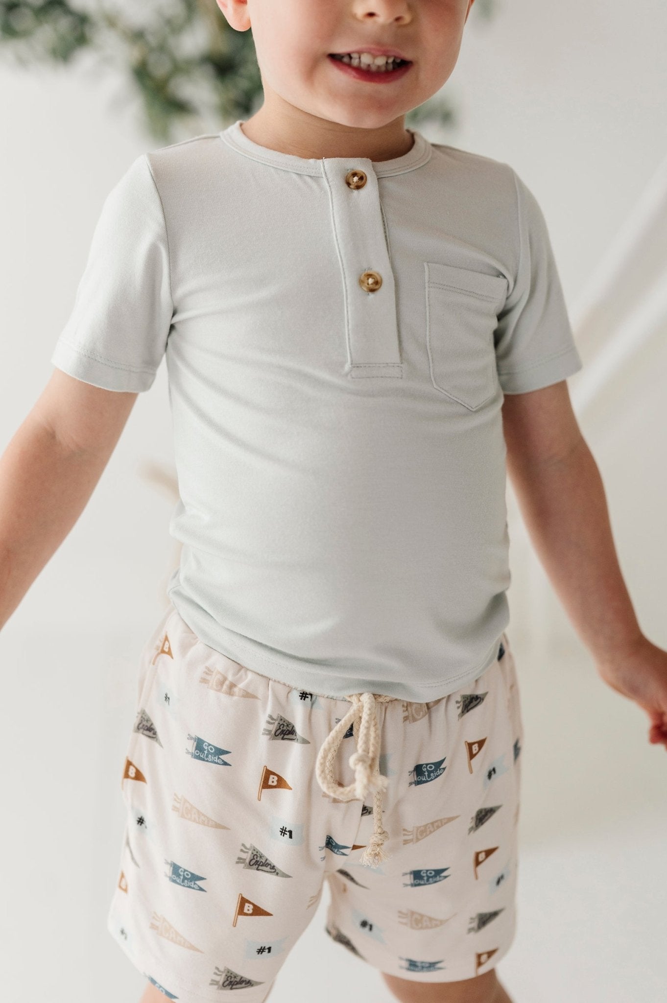 Boy's Short Sleeve Henley Shirt