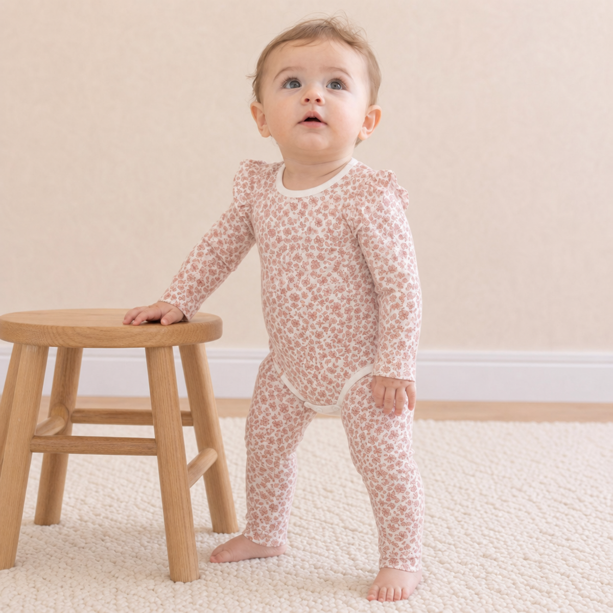 Organic Ruffle Bodysuit & Pants Set - Wild Petal