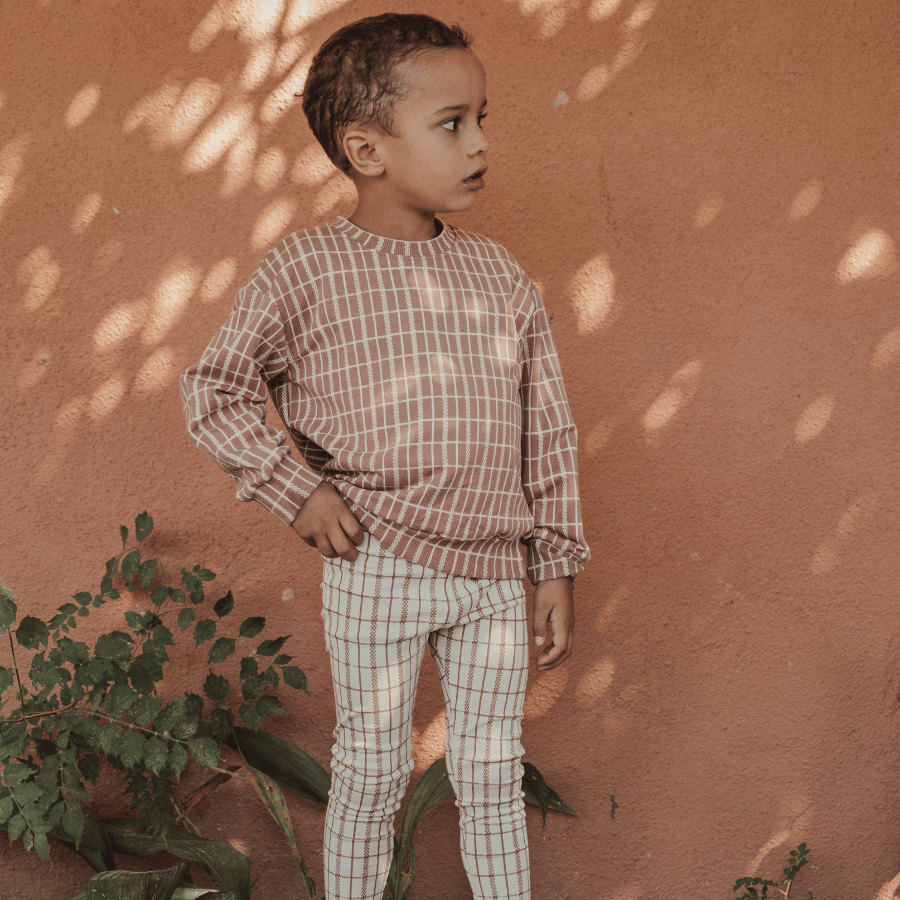 The Printed Legging - Mauve Check