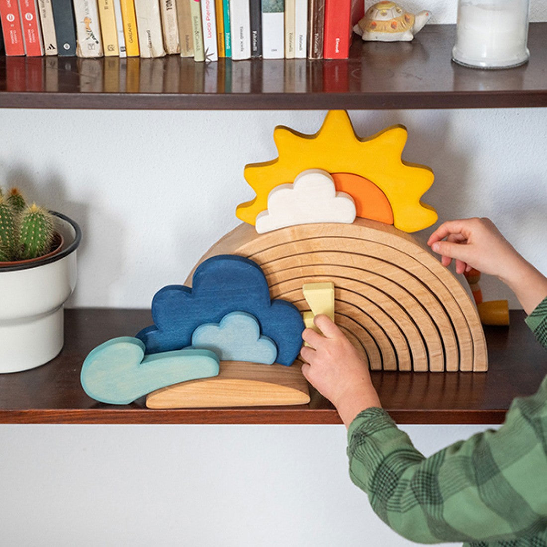 **Pre-order (Ships in 2-3 Weeks)**13 Pcs STAINED Wooden Weather Building Set