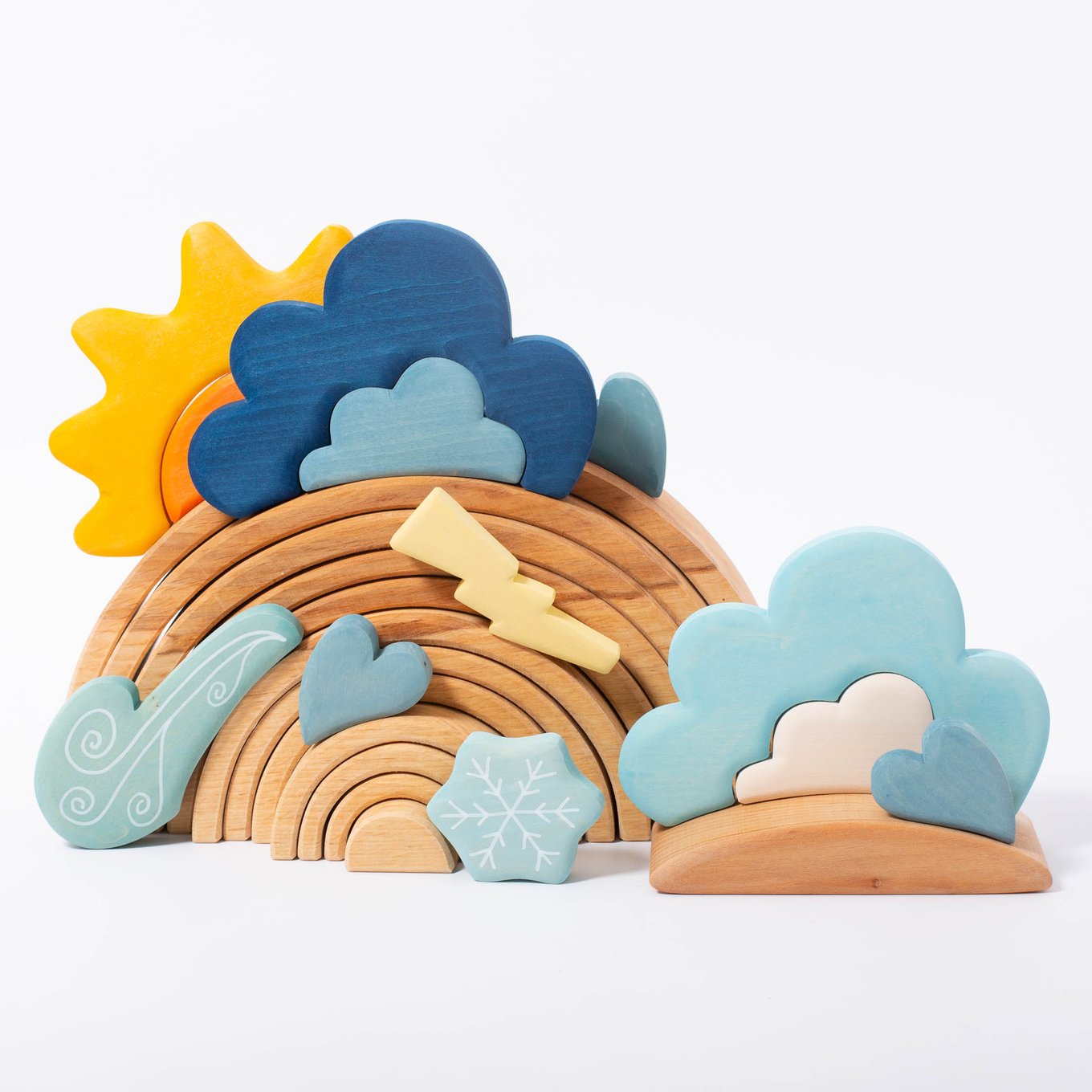 **Pre-order (Ships in 2-3 Weeks)**13 Pcs STAINED Wooden Weather Building Set