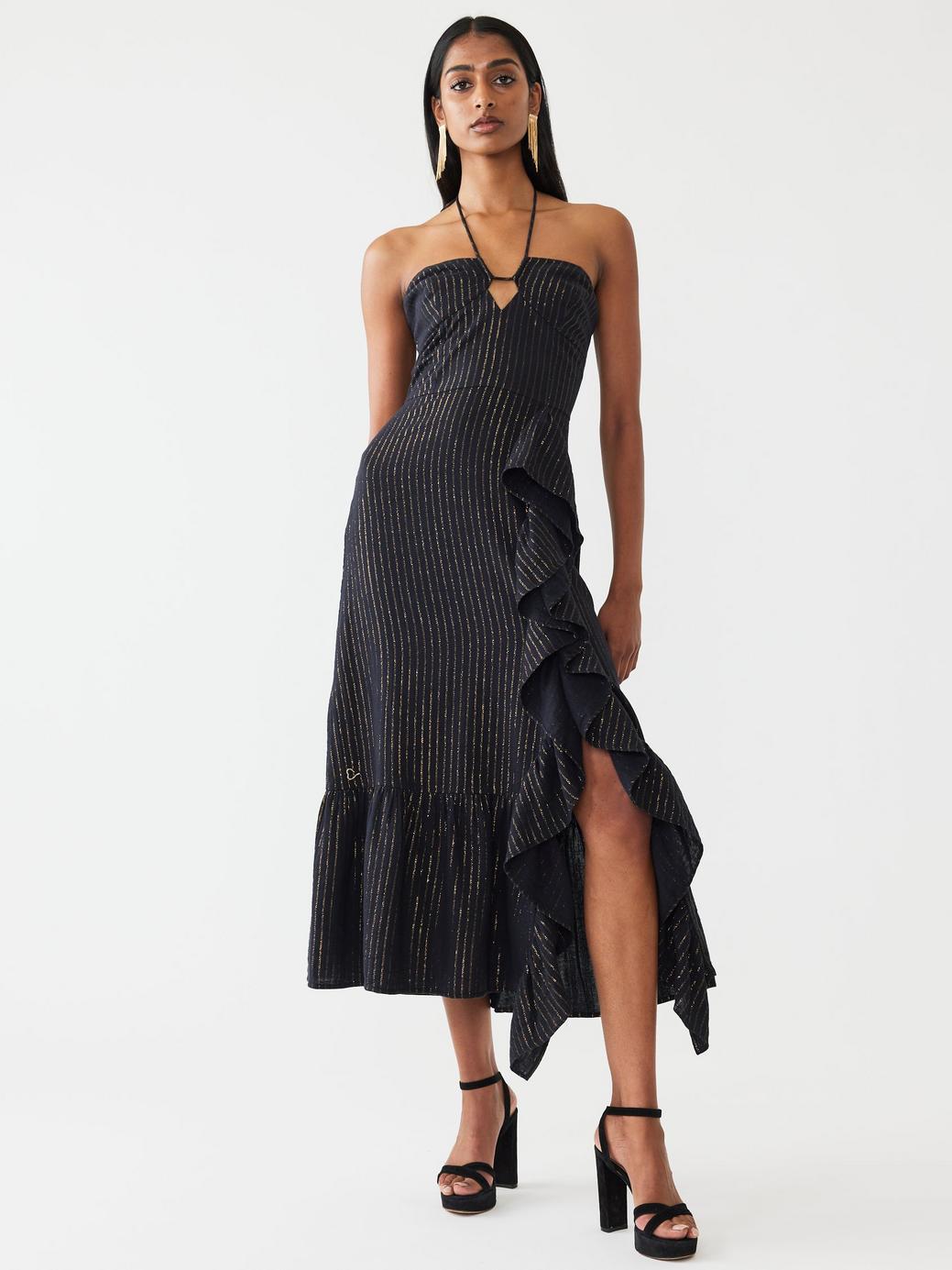 Angelica Dress - Black Lurex Stripe
