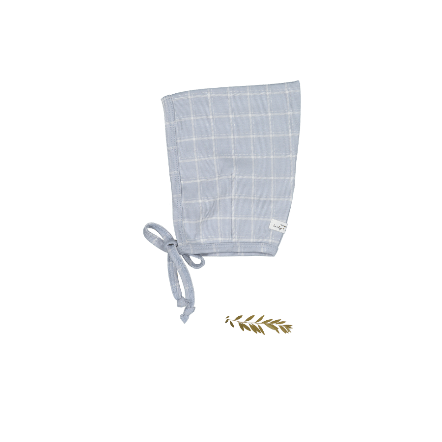 The Printed Pixie Bonnet - Blue Grid Pixie Bonnet Lovely Littles