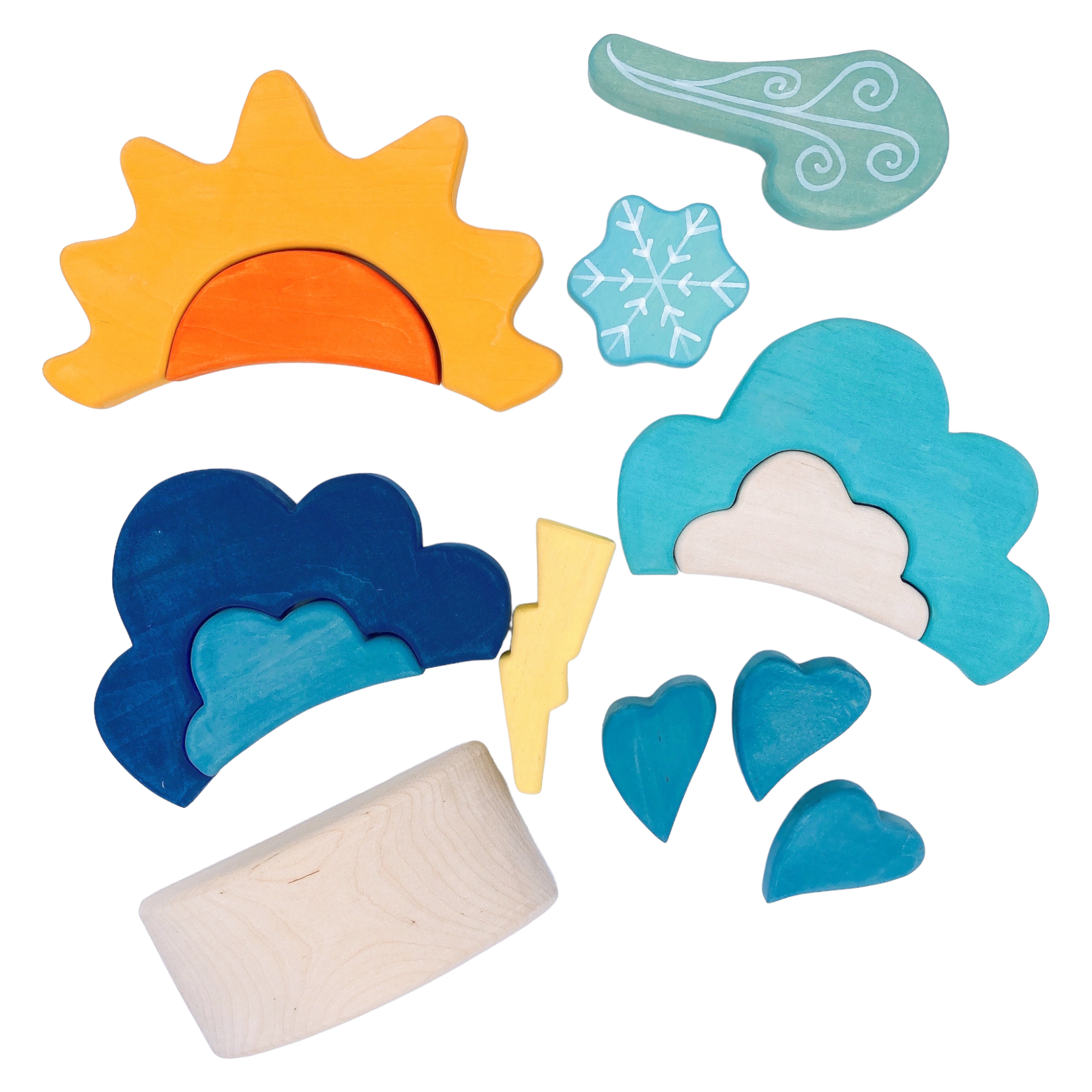 **Pre-order (Ships in 2-3 Weeks)**13 Pcs STAINED Wooden Weather Building Set