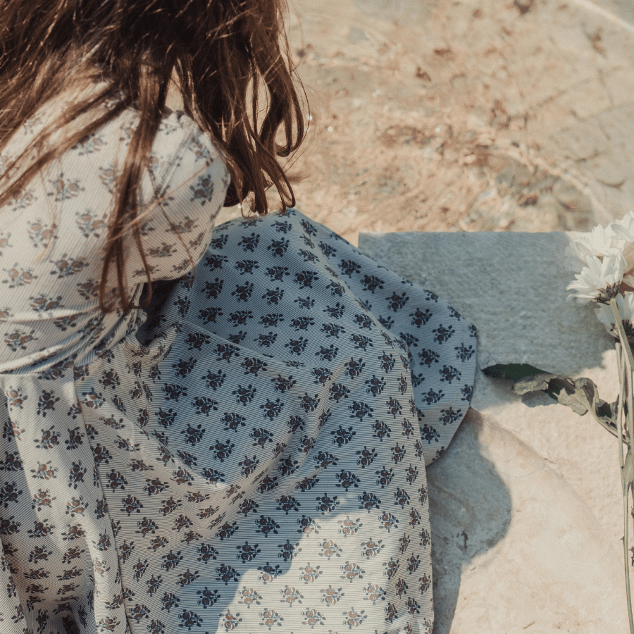 The Printed Long Sleeve Dress - Vintage Rose