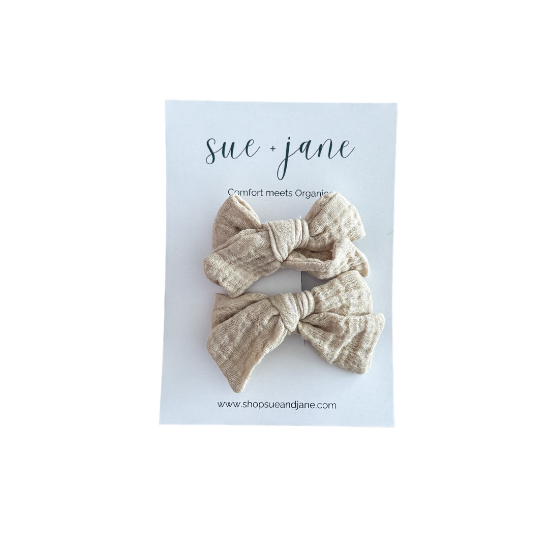 Natural Organic Cotton Bows