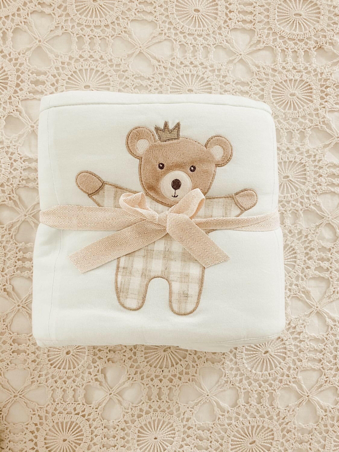 Bedtime Prince Bear Cotton Quilt Quilt MON AMI