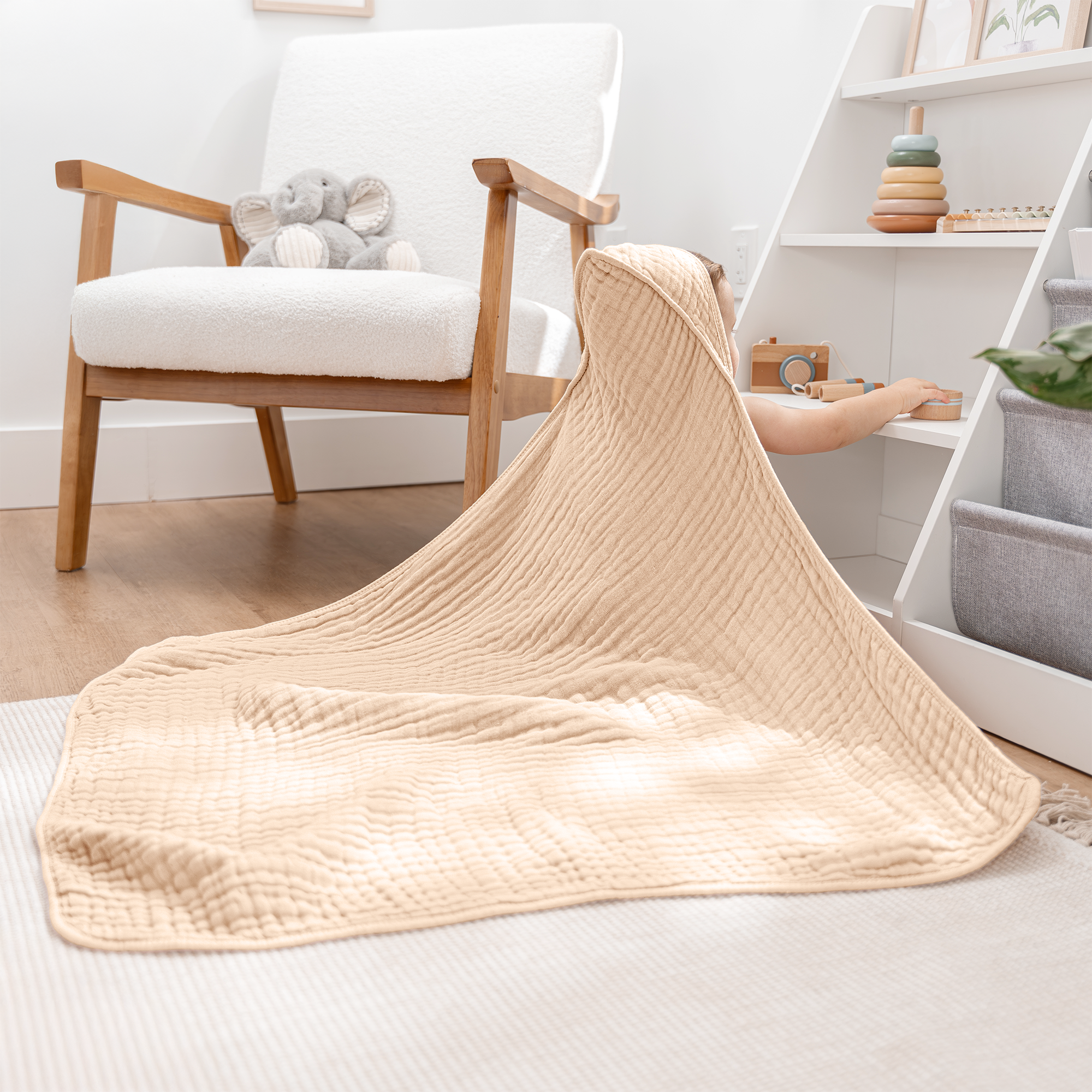 Baby Hooded Towels in Cream