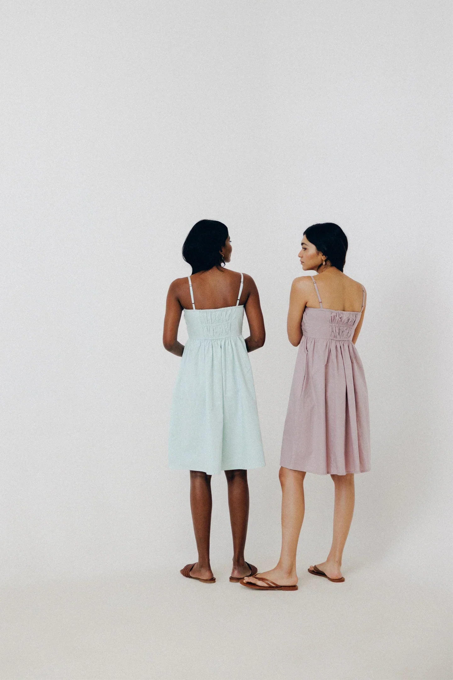 Ruched Strappy Dress - Poplin Pink