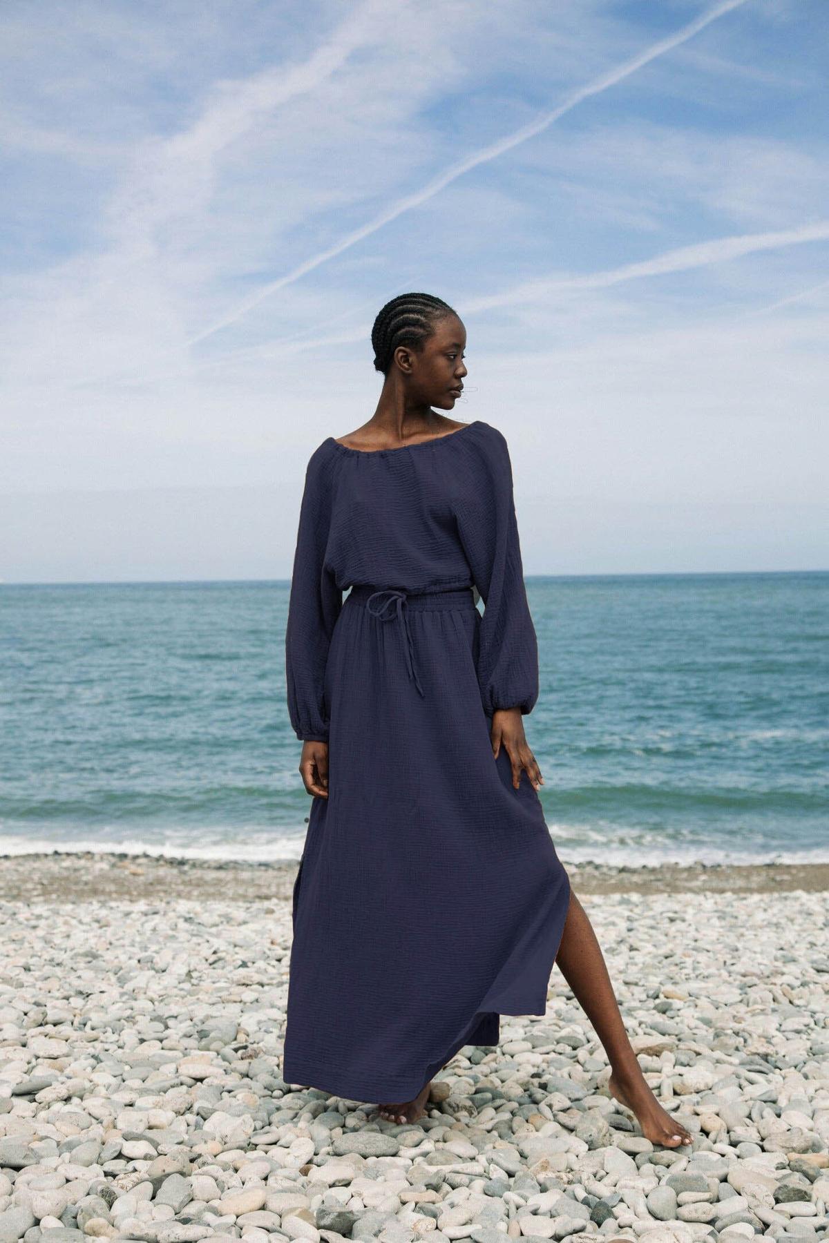 Lulu Organic Cotton Skirt - Navy