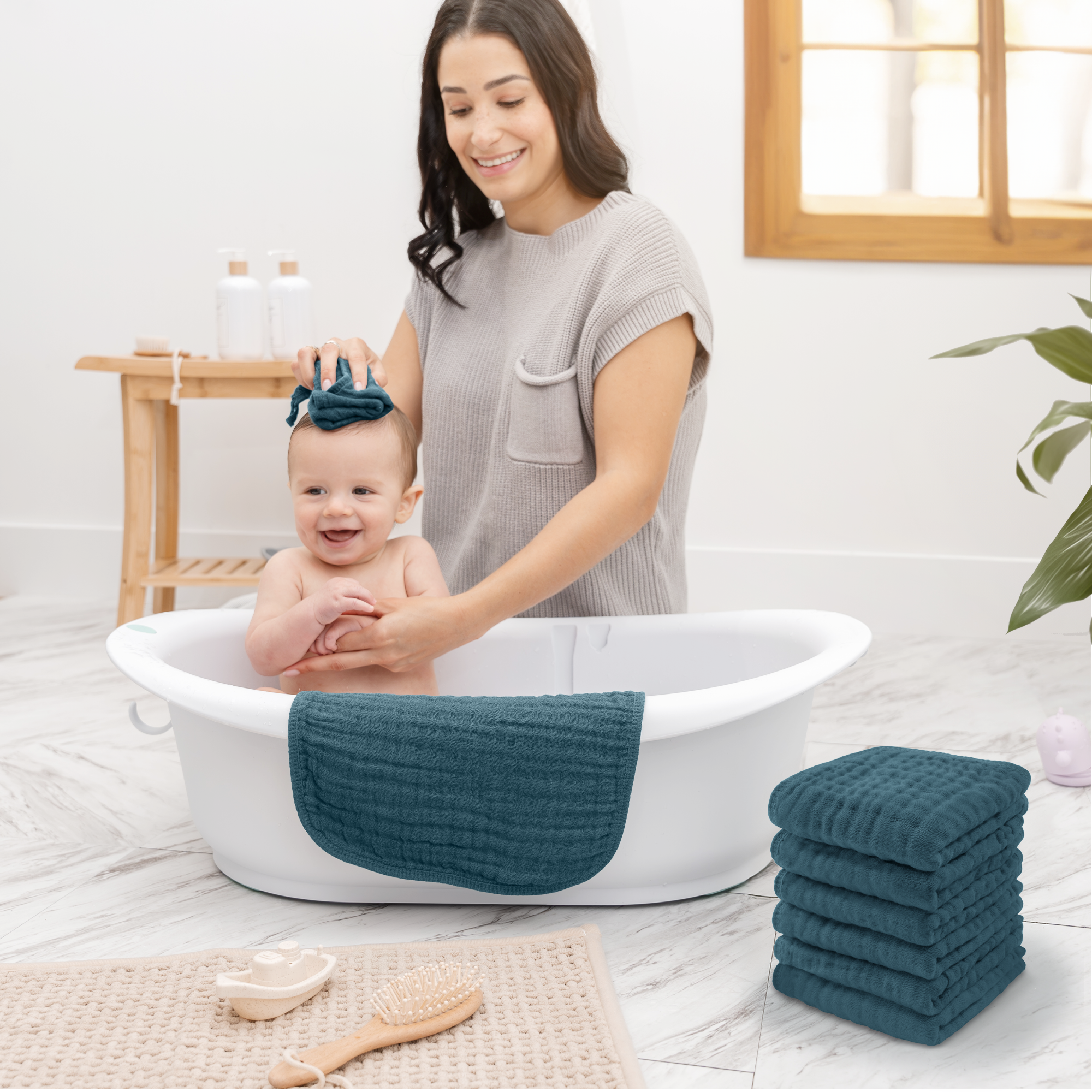 Muslin Washcloths in Neptune