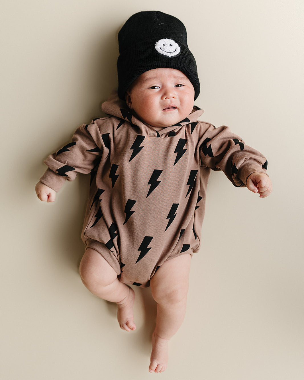 Hooded Bubble Romper | Mocha Bolts
