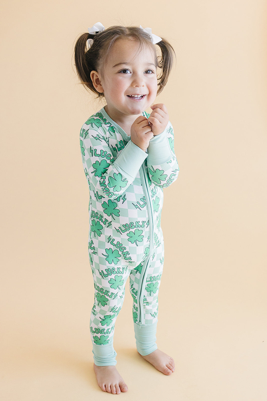 Bamboo Zip Romper | Lucky Shamrock