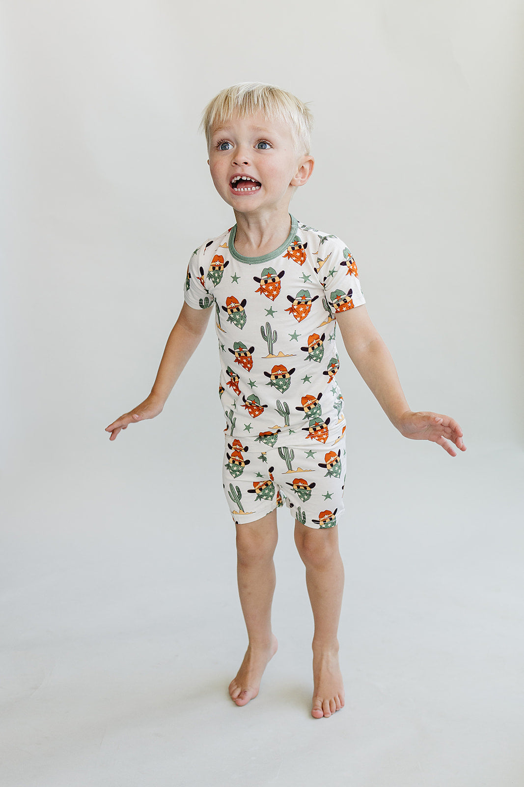 Bamboo Two Piece Shorts Set | Smiley Cowboy