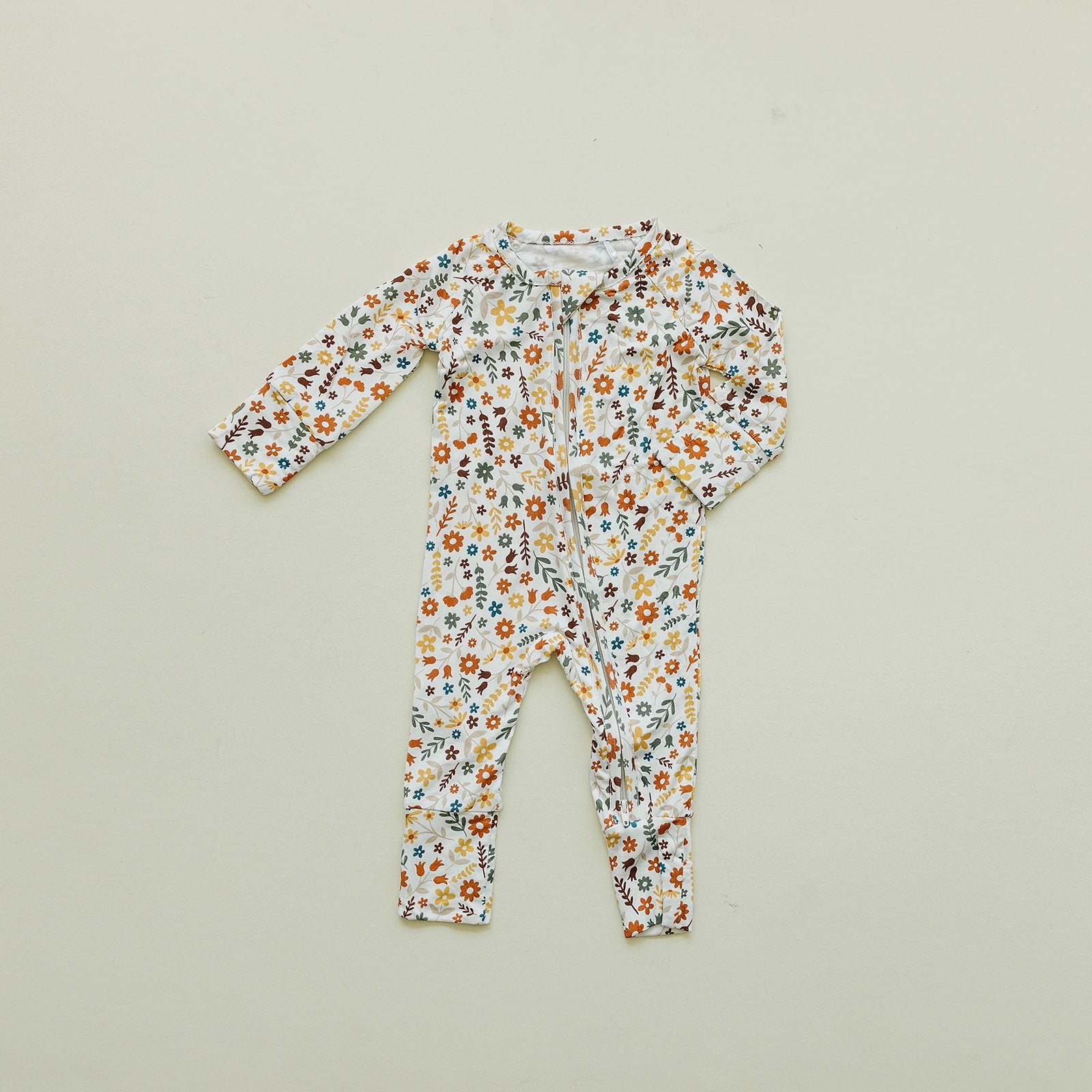 Bamboo Zip Romper | Fall Flowers