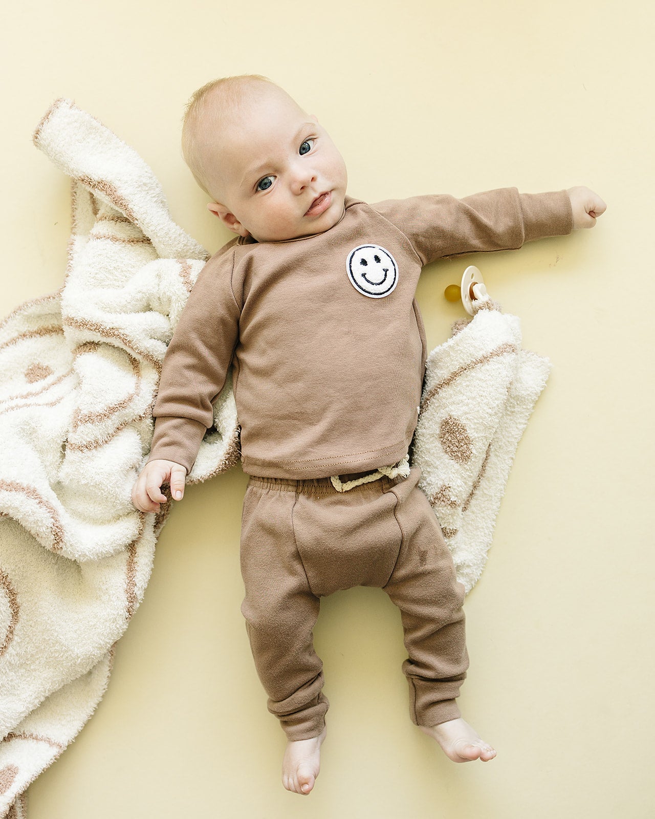 Smiley Plush Lovey | Latte