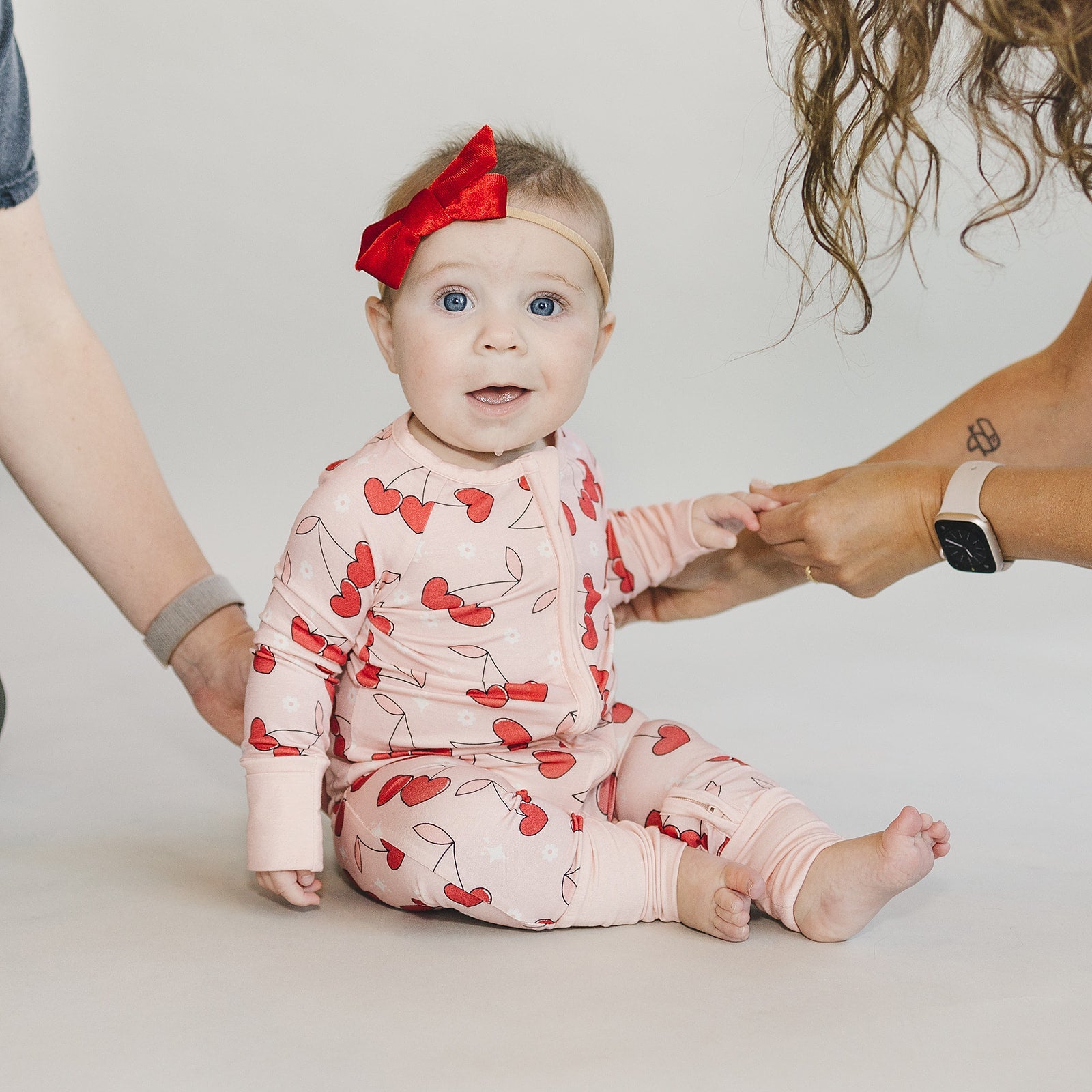 Bamboo Zip Romper | Cherry Heart