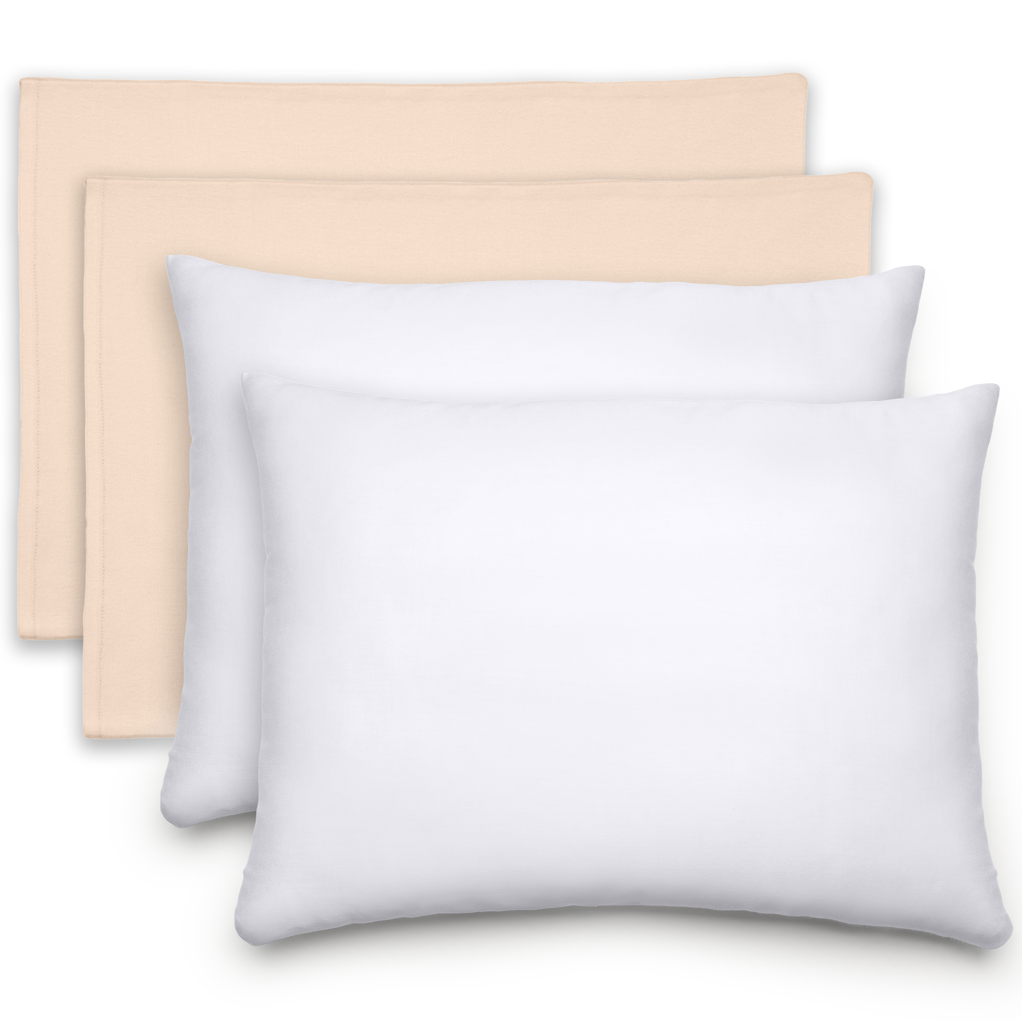 Toddler Pillows with Soft Cotton Pillow Case in Cream