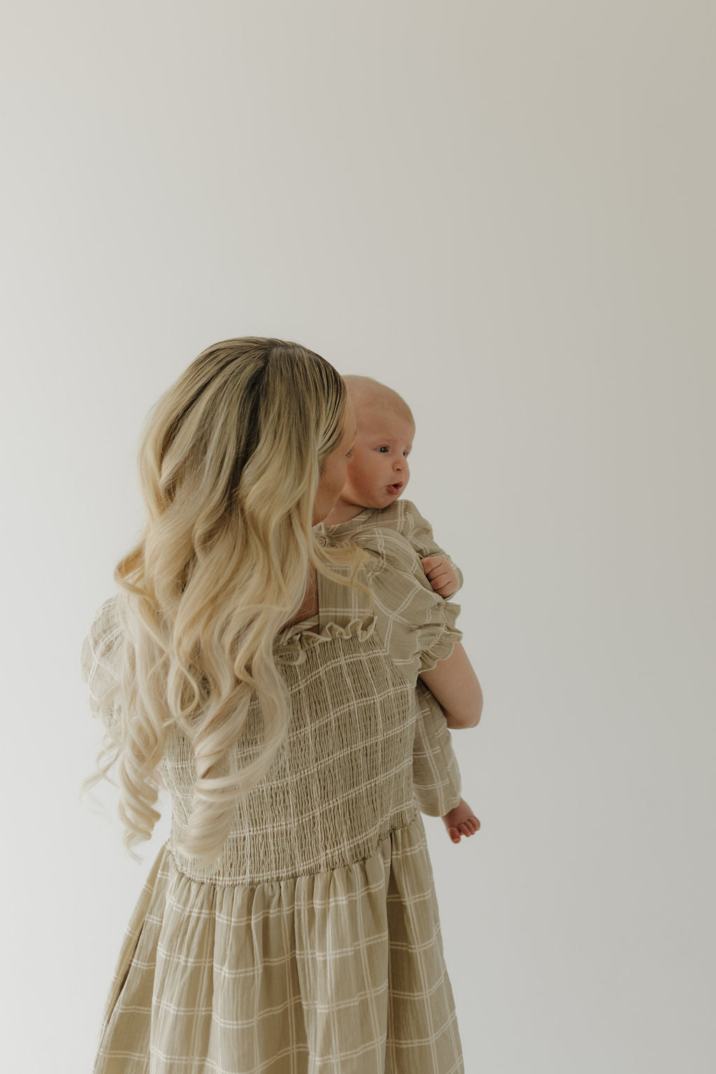 Women's Short Sleeve Muslin Dress | Linen Grid