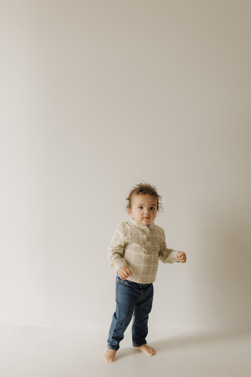 Muslin Button Up | Linen Grid