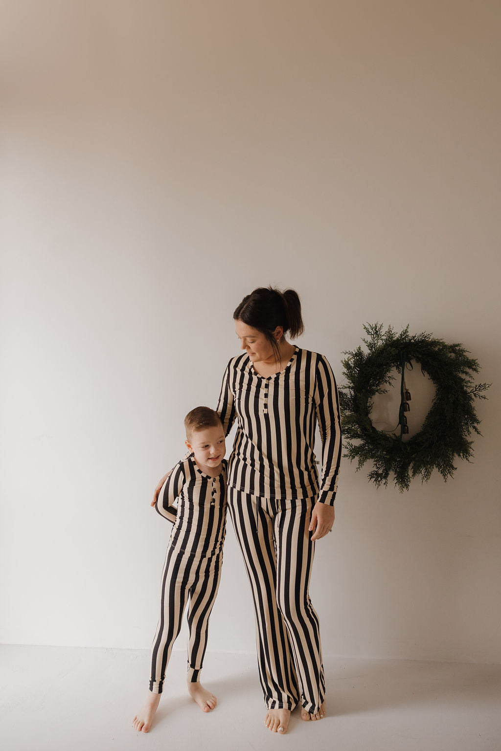 Women's Long Sleeve Bamboo Pajama | Midnight Stripe