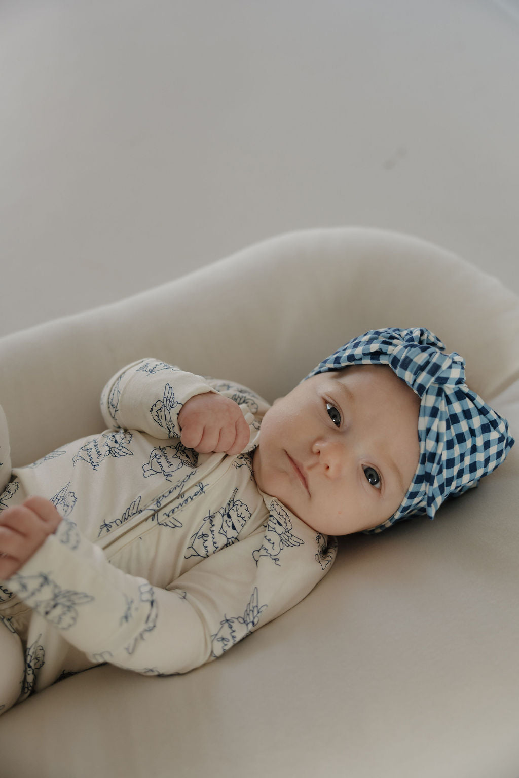 Bamboo Head Wrap | Blue Gingham