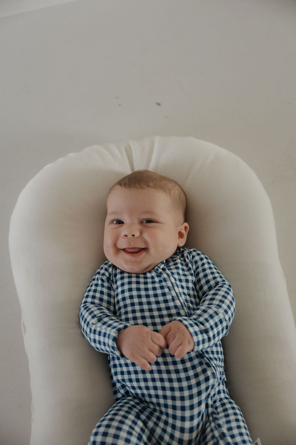 Bamboo Zip Pajamas | Blue Gingham
