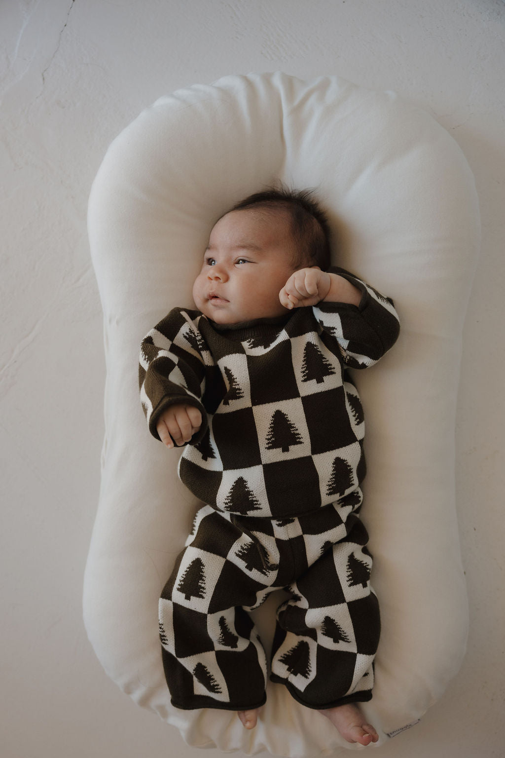 Knit Pant Set | Christmas Tree Checkerboard