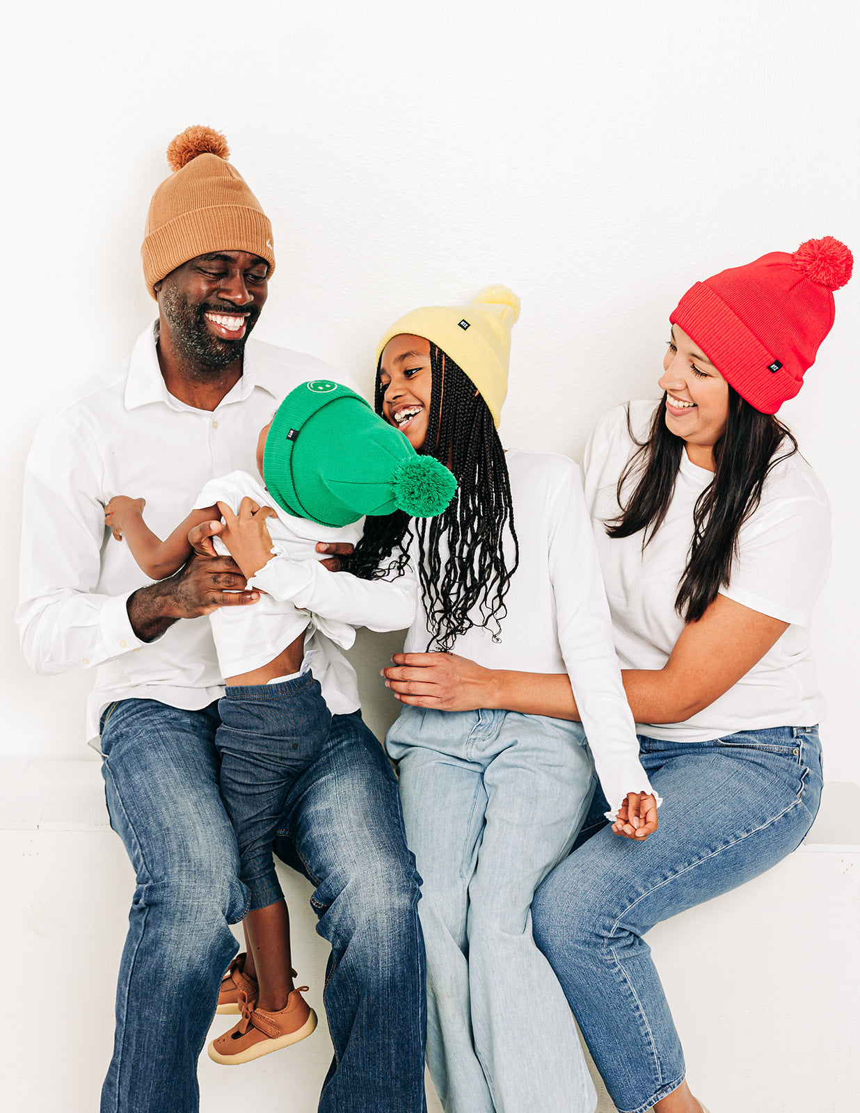 Smiley Pom Pom Hat