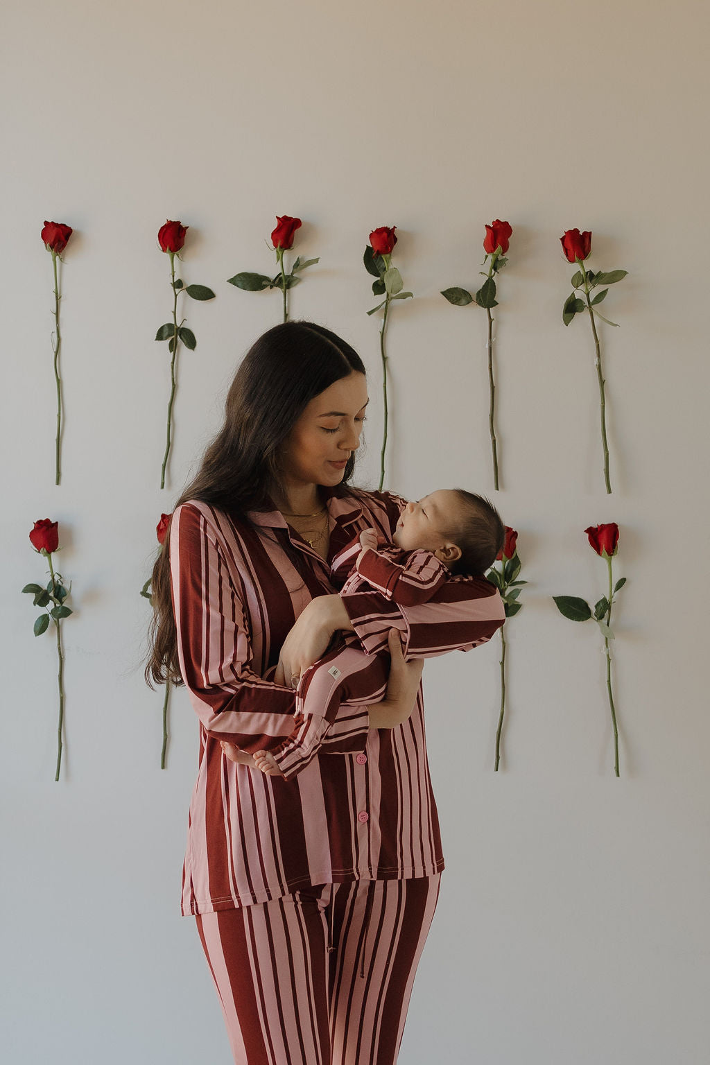 Women's Bamboo Button Up Lounge Set | Sweetheart Stripes