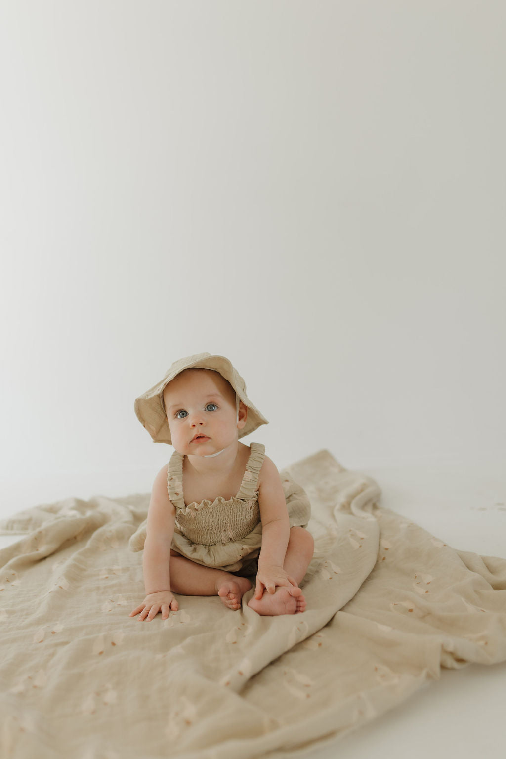 Sleeveless Muslin Romper & Hat | Silly Goose