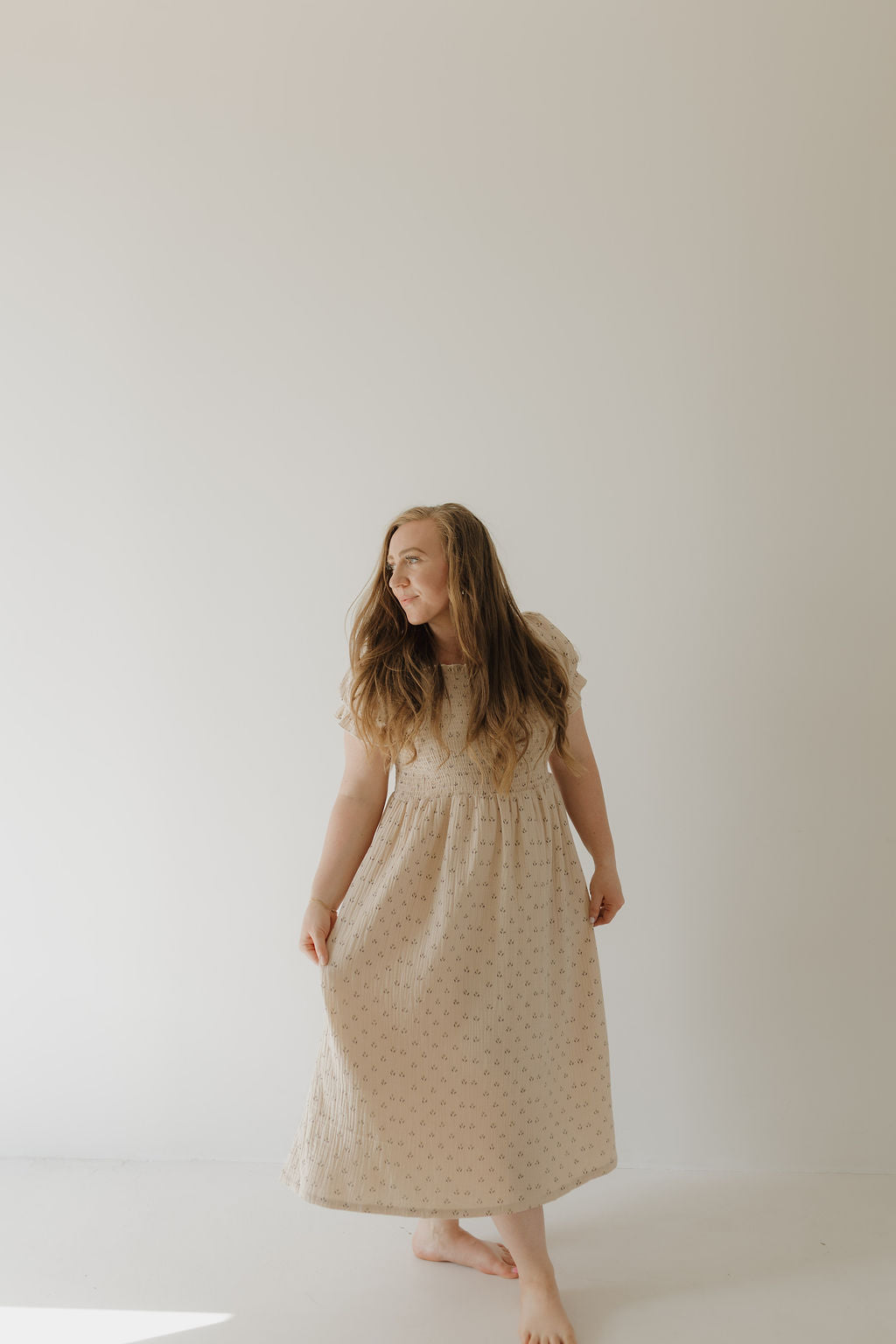 Women's Short Sleeve Muslin Dress | Flora