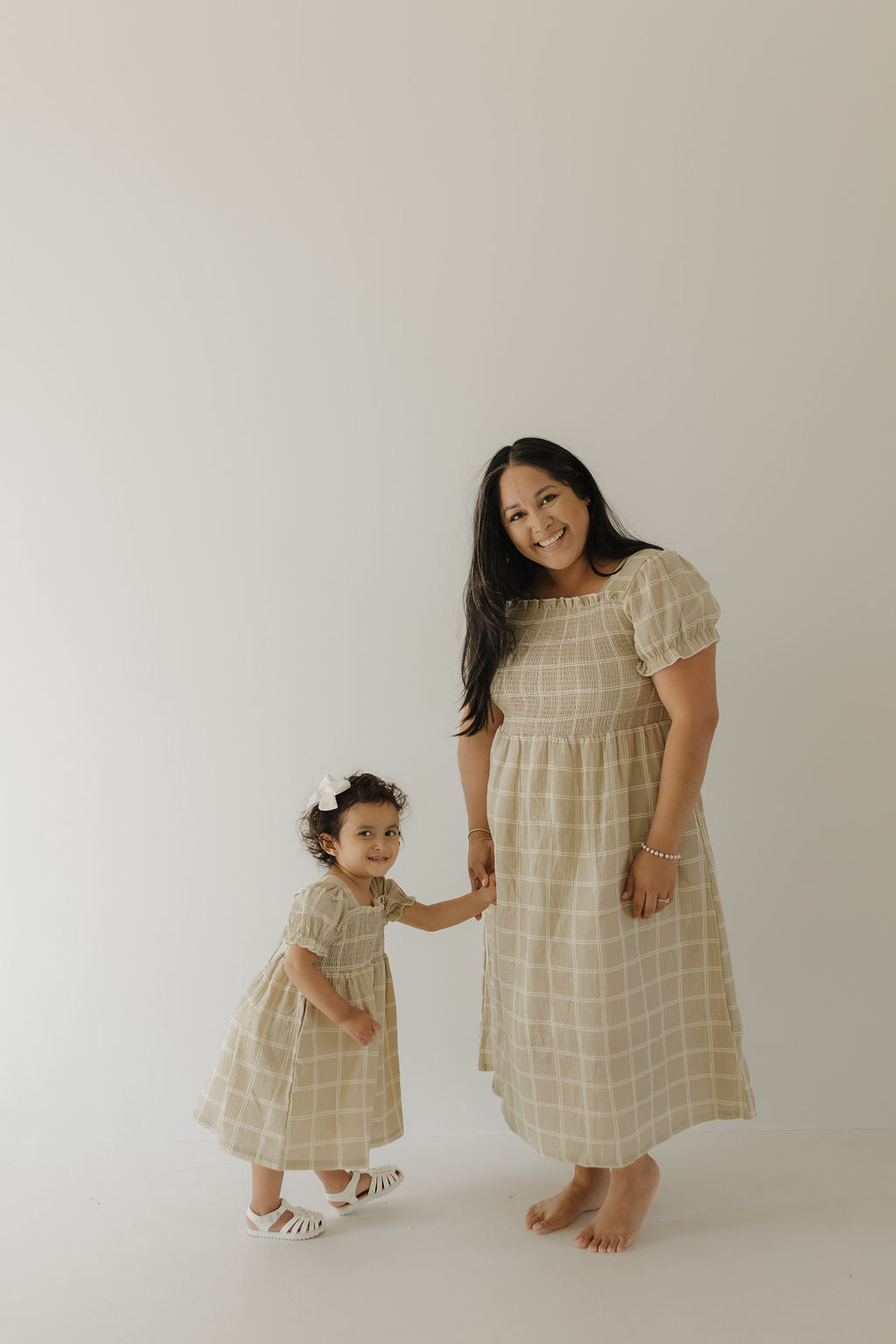 Women's Short Sleeve Muslin Dress | Linen Grid