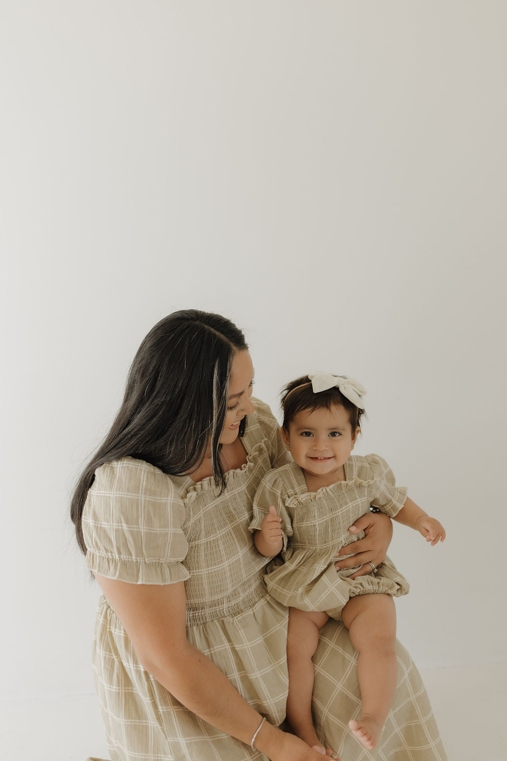 Women's Short Sleeve Muslin Dress | Linen Grid